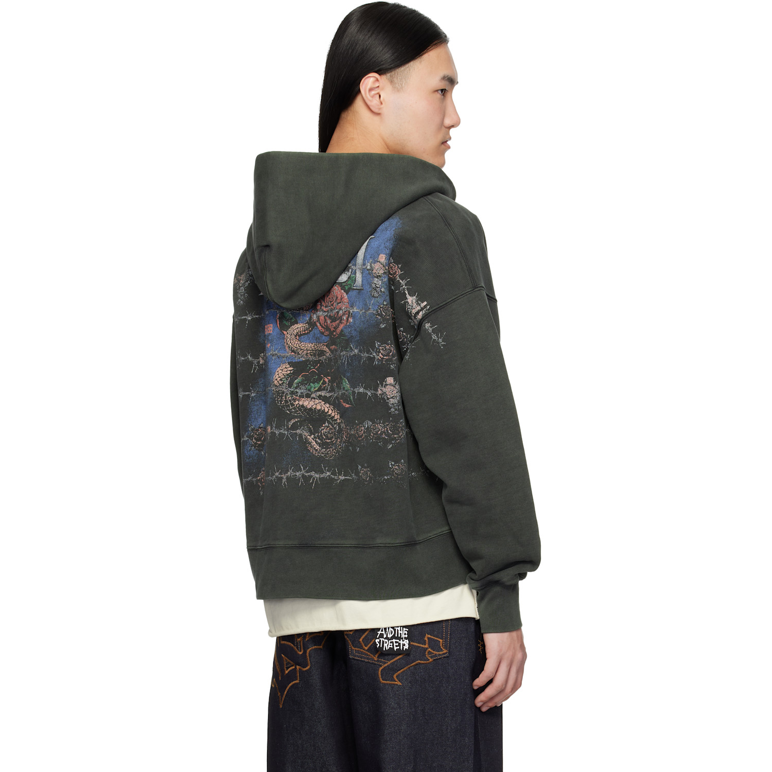  Ksubi Gray Death Snake Halen Zip Hoodie 