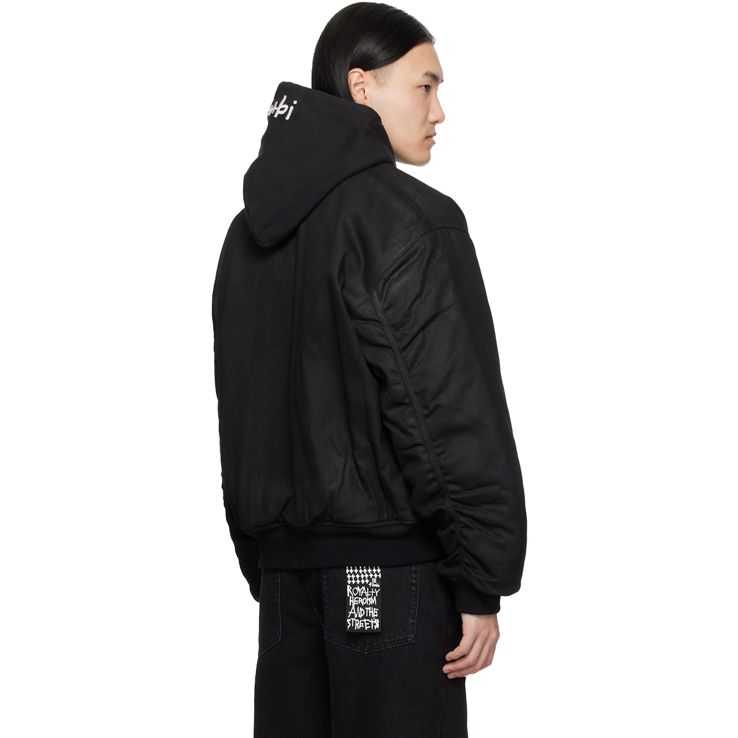  Ksubi Black Sin City Plated Waxed Jacket 