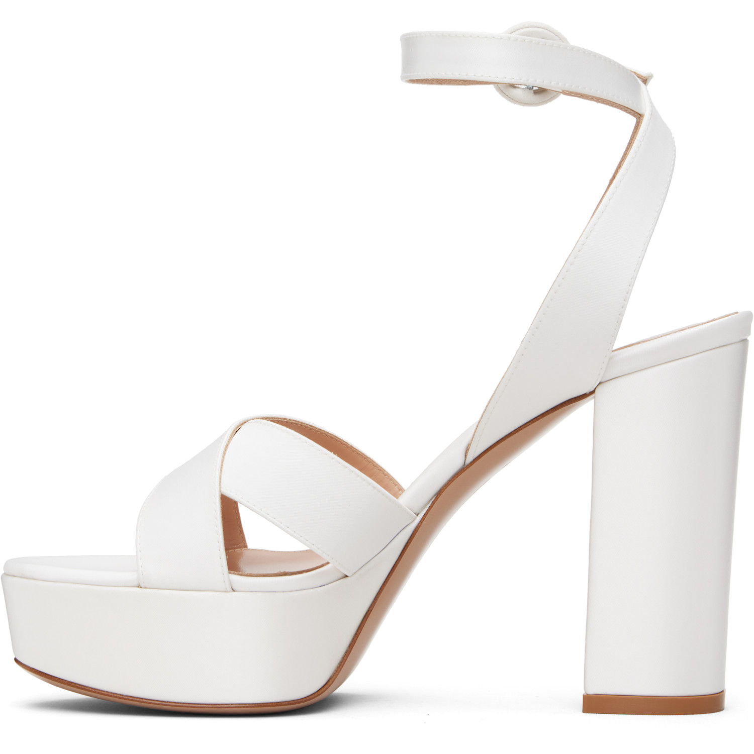  Gianvito Rossi White Sabrina Heeled Sandals 