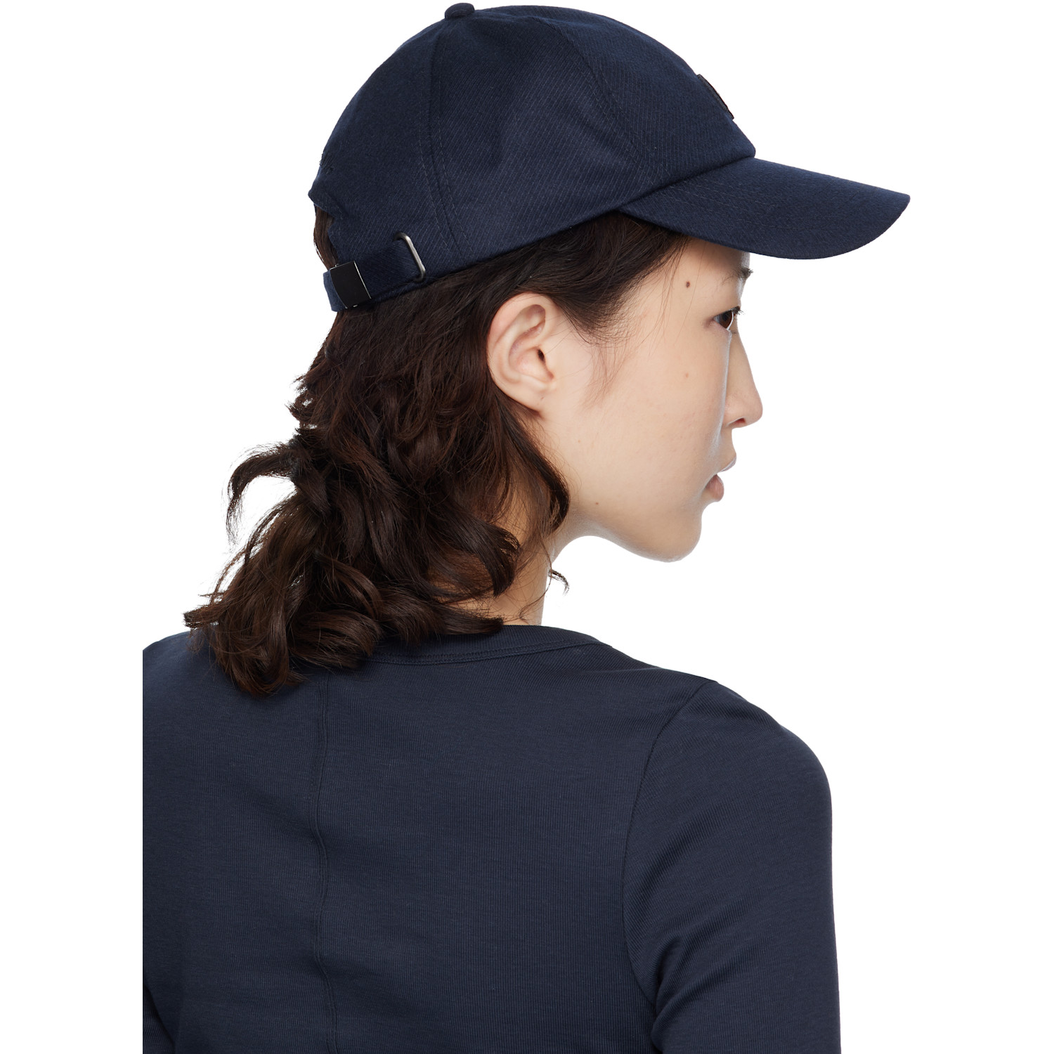  Anine Bing Navy Wool Jeremy Baseball Cap 