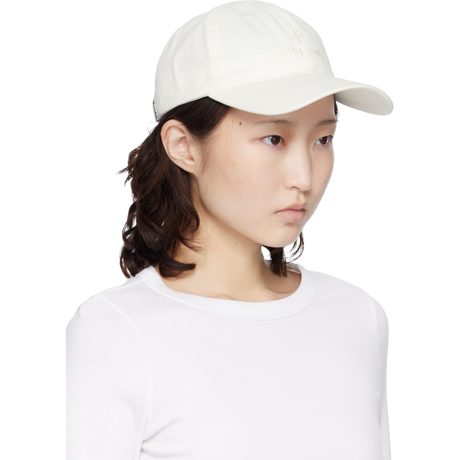  Anine Bing Off-white Jeremy Baseball Cap 