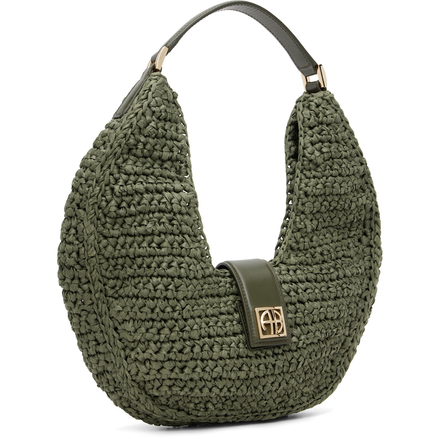  Anine Bing Khaki Lou Monogram Bag 
