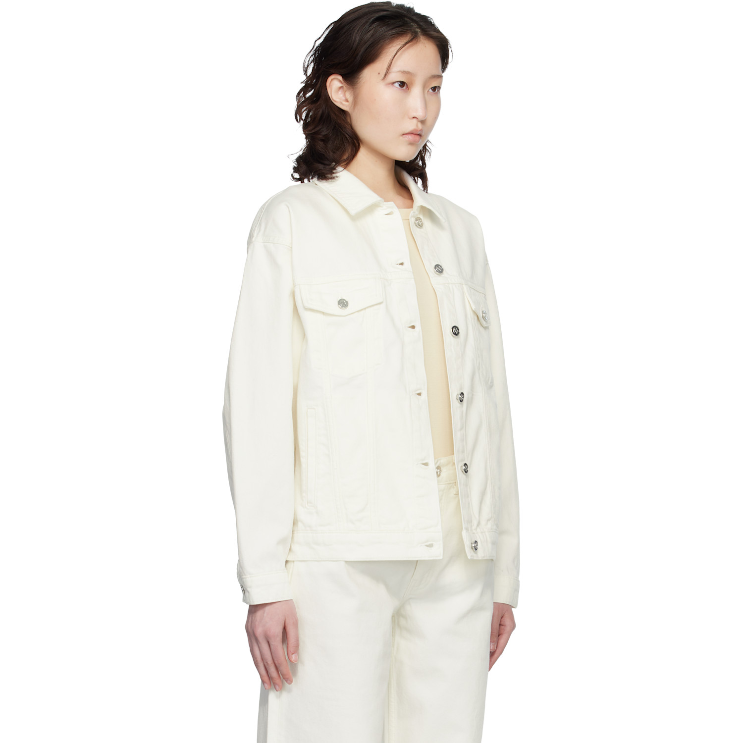  Anine Bing Off-white Rory Denim Jacket 