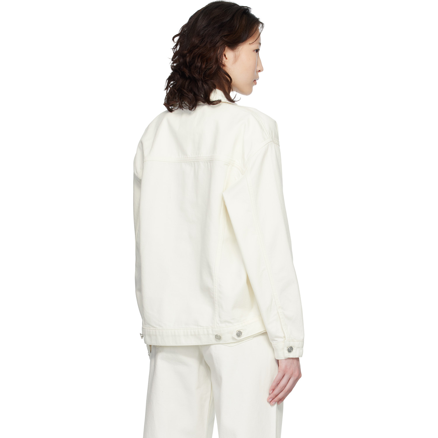  Anine Bing Off-white Rory Denim Jacket 