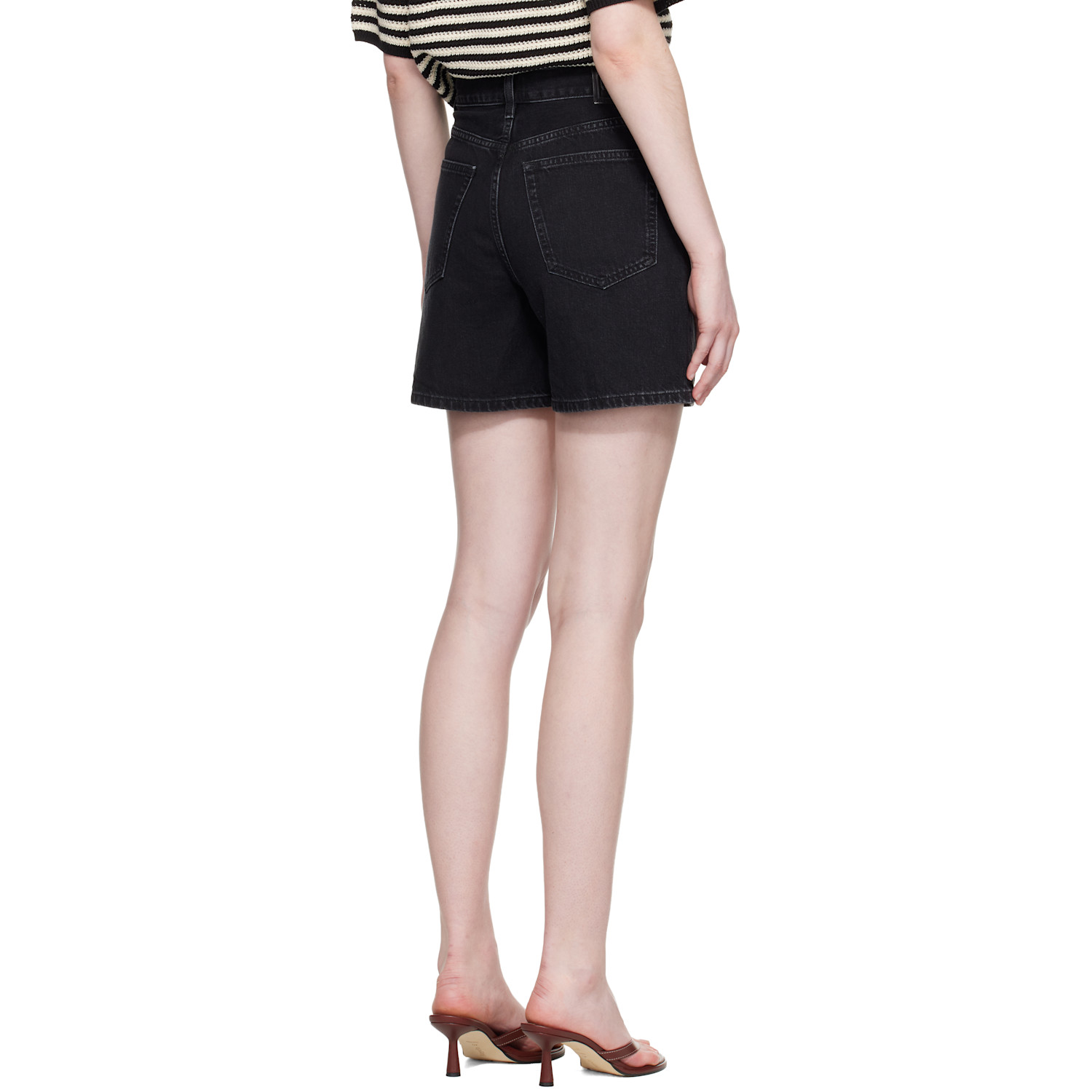  Anine Bing Black Delaney Denim Shorts 