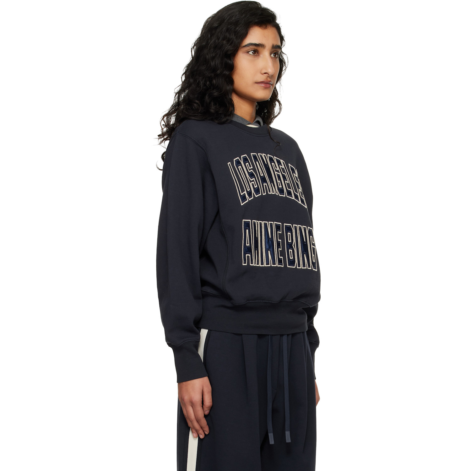  Anine Bing Navy Harry Shrunken Sweatshirt 