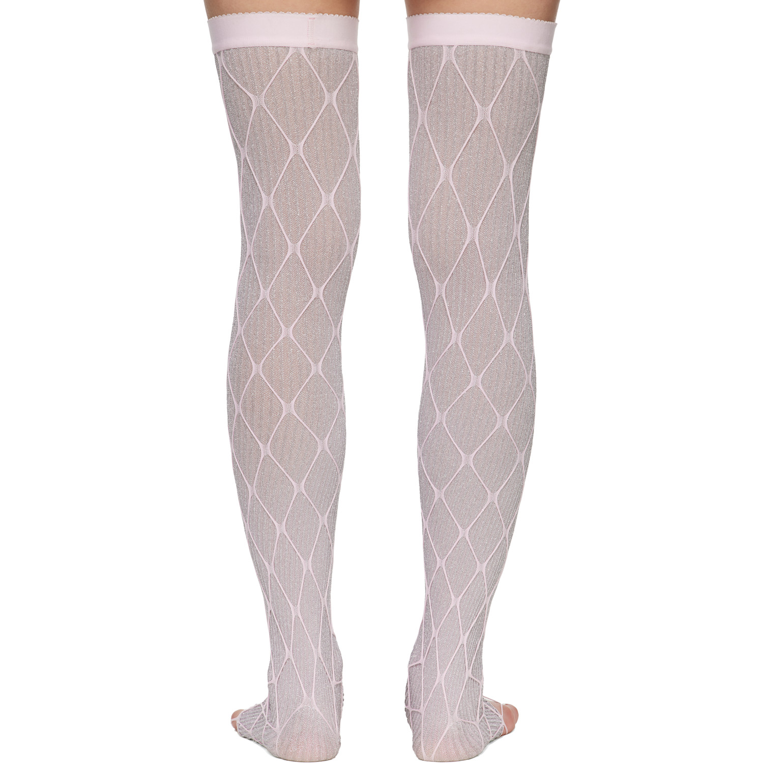  August Barron Pink & Silver Swedish Stockings Edition Double Leg Warmers 