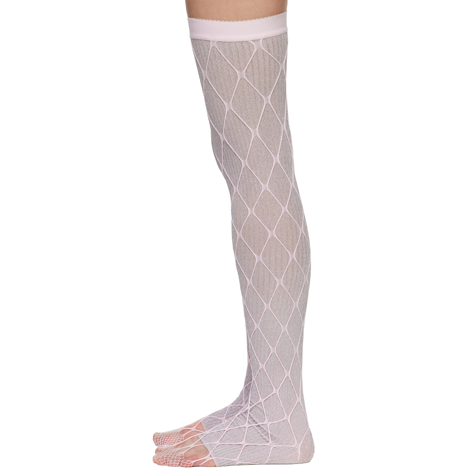  August Barron Pink & Silver Swedish Stockings Edition Double Leg Warmers 