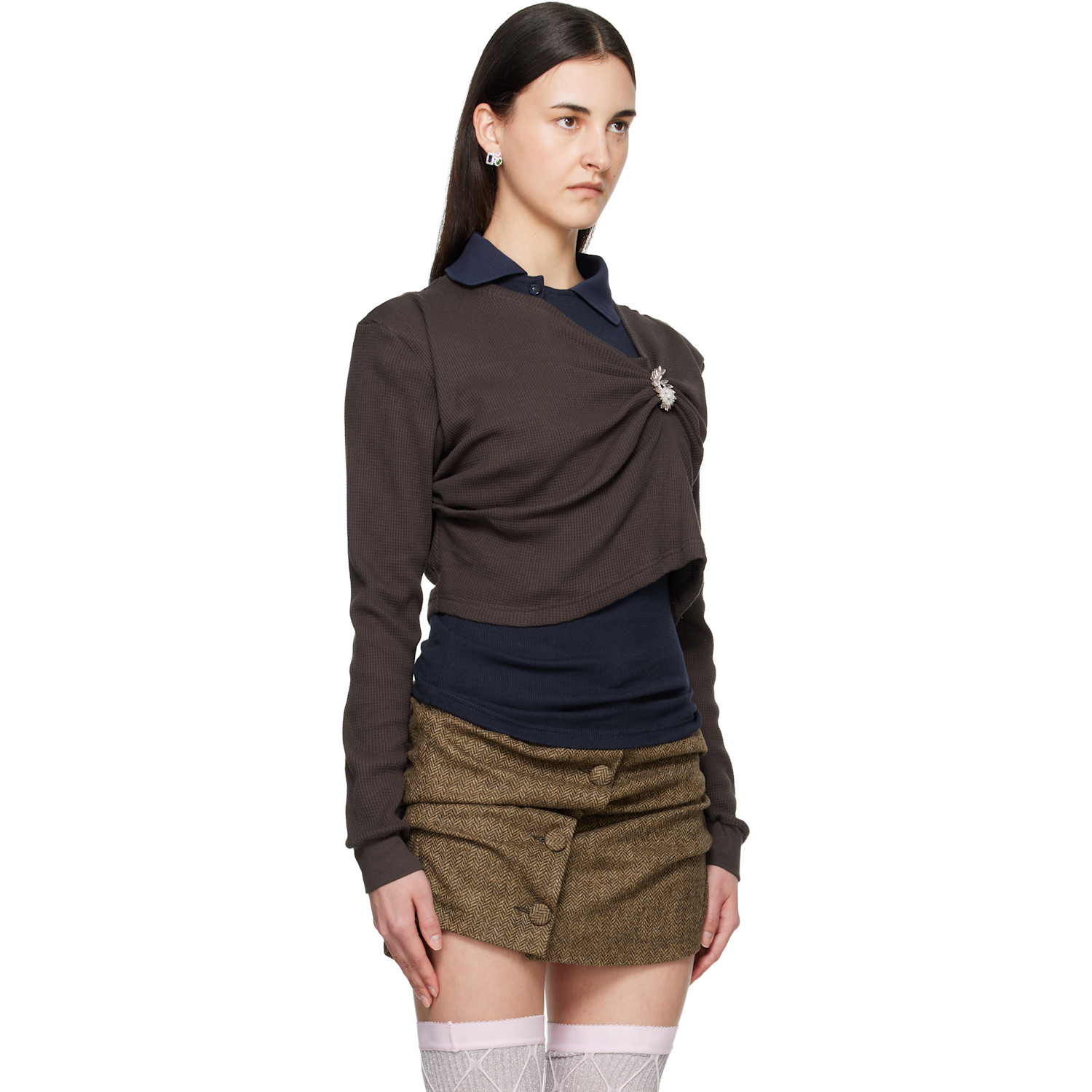  August Barron Brown & Navy Pulled Polo 