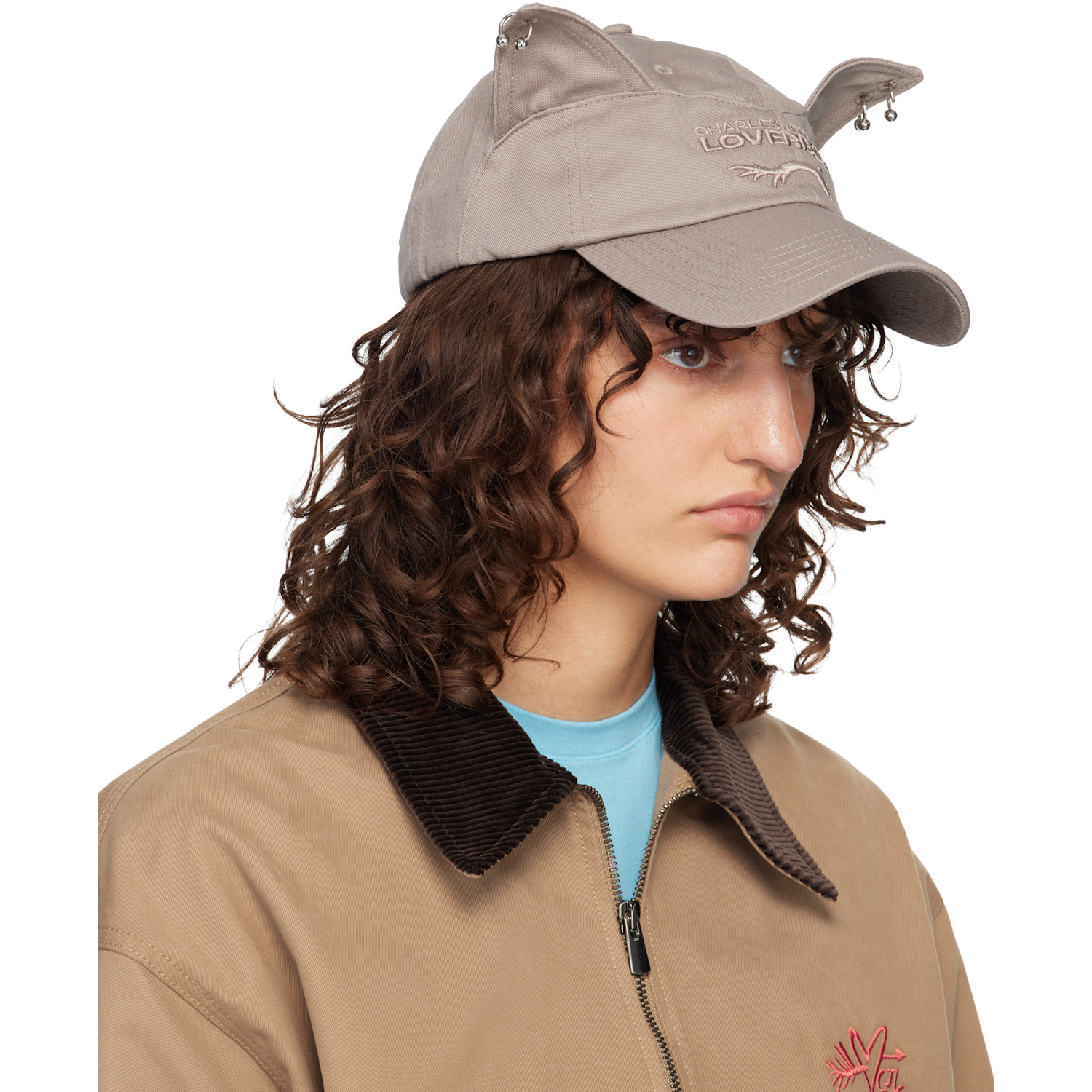  Charles Jeffrey Loverboy Beige Pierced Ears Cap 