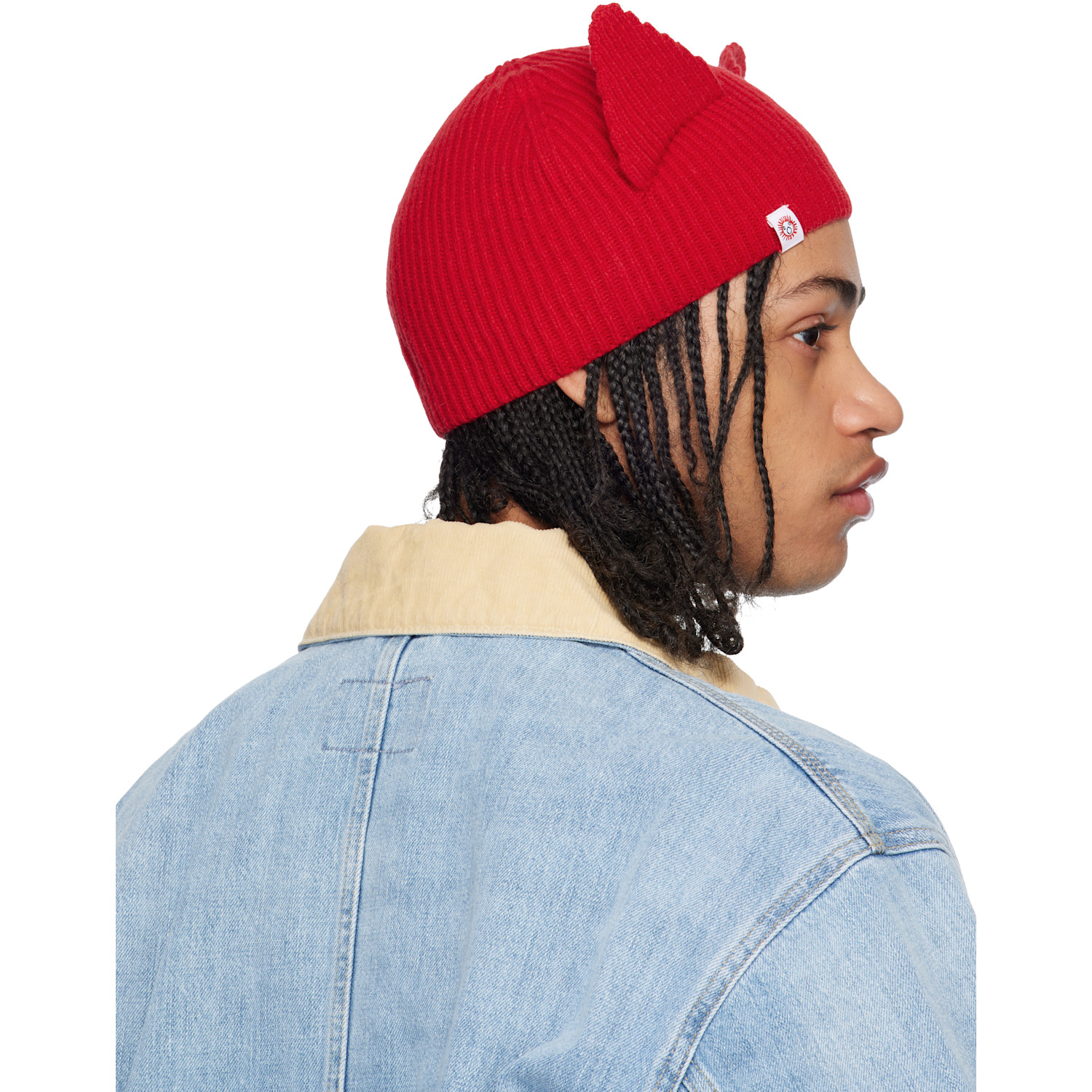  Charles Jeffrey Loverboy Red Ears Rib Beanie 