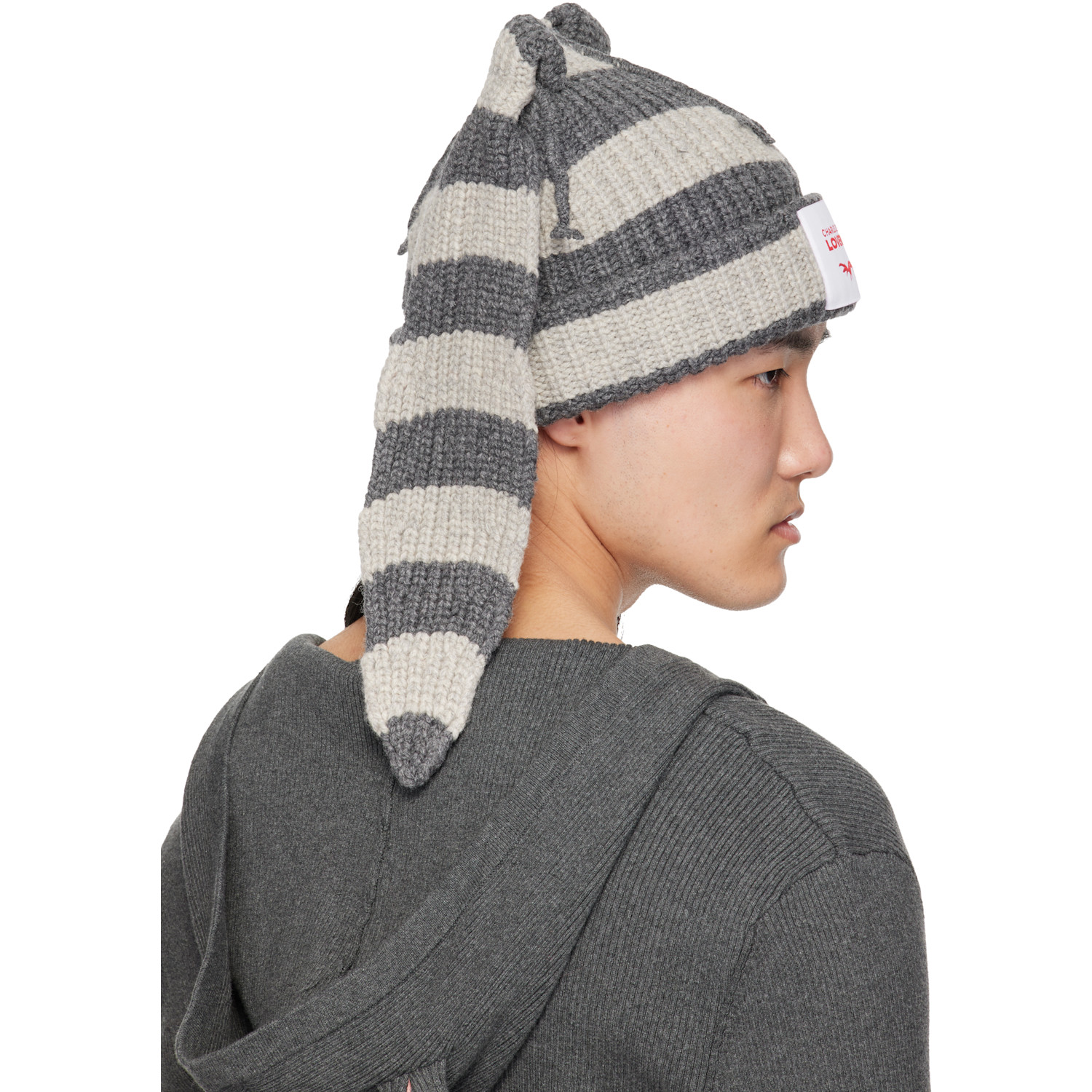  Charles Jeffrey Loverboy Gray Chunky Rabbit Beanie 