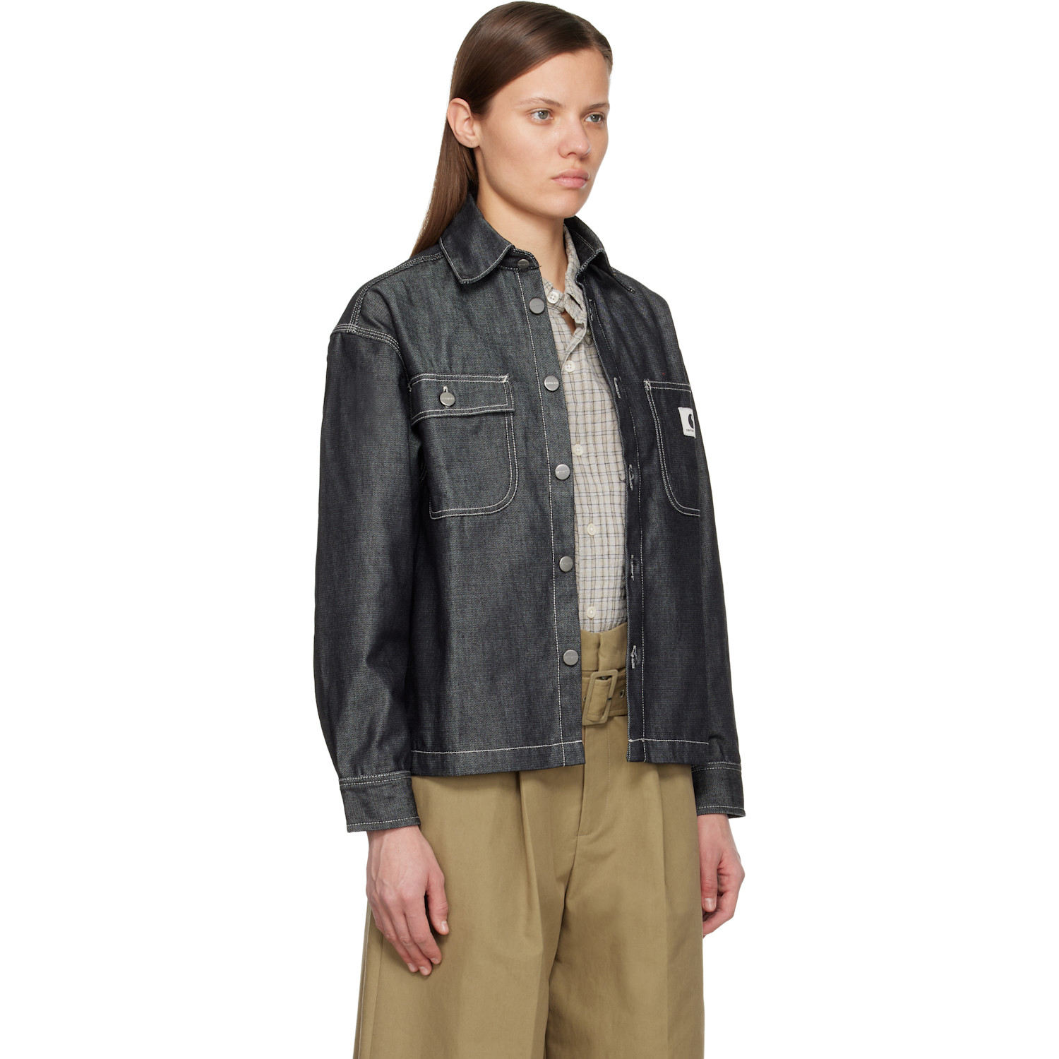 Carhartt Work In Progress Gray Louis Denim Jacket 