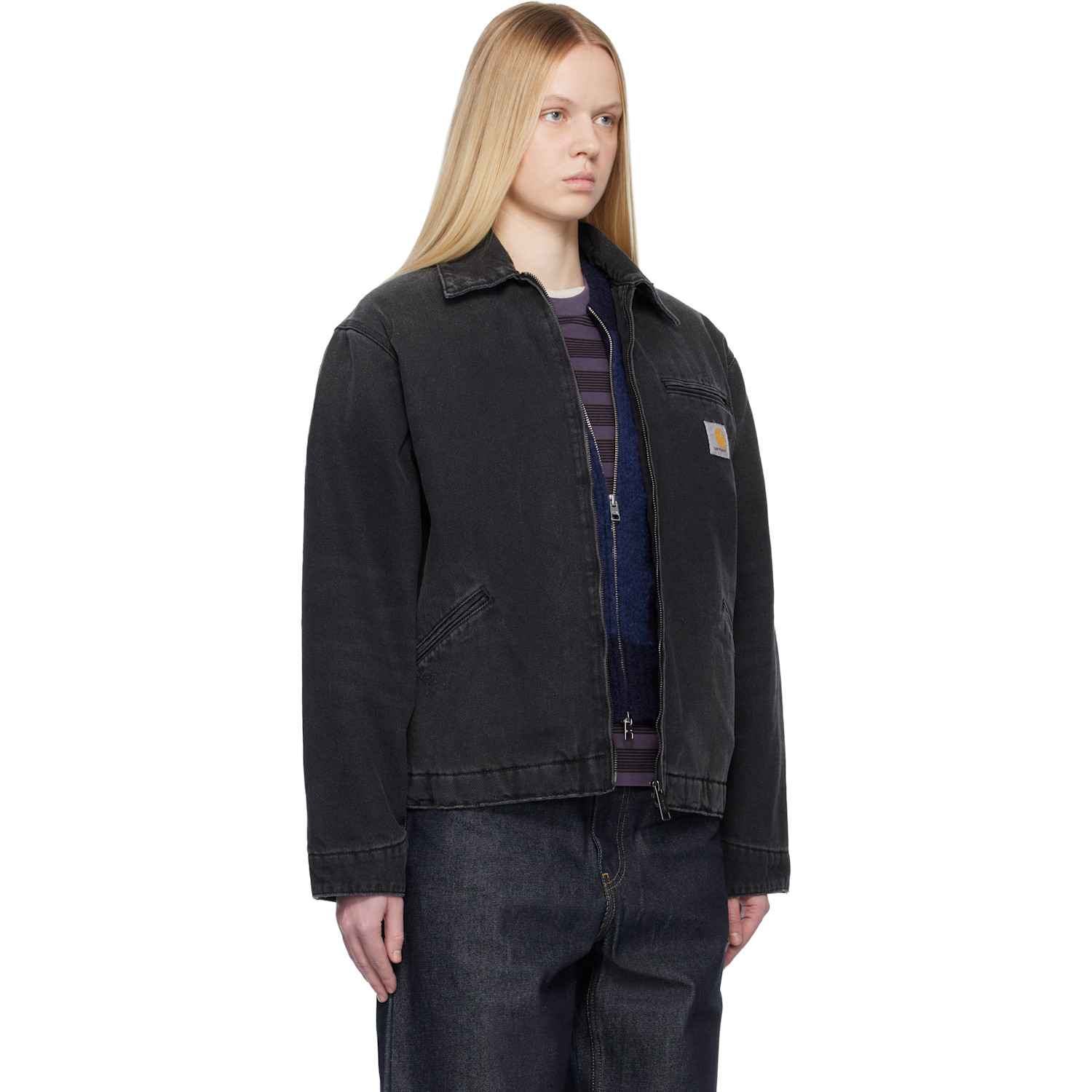  Carhartt Work In Progress Black Og Detroit Denim Jacket 