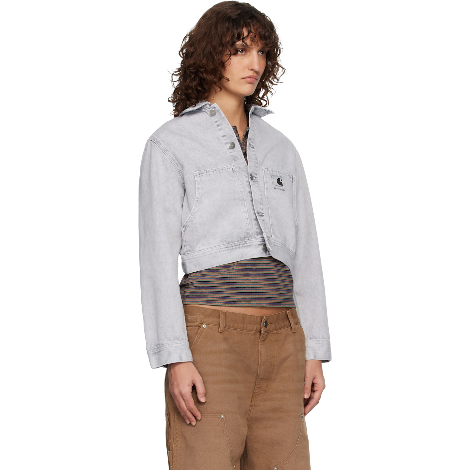  Carhartt Work In Progress Gray Arca Denim Jacket 