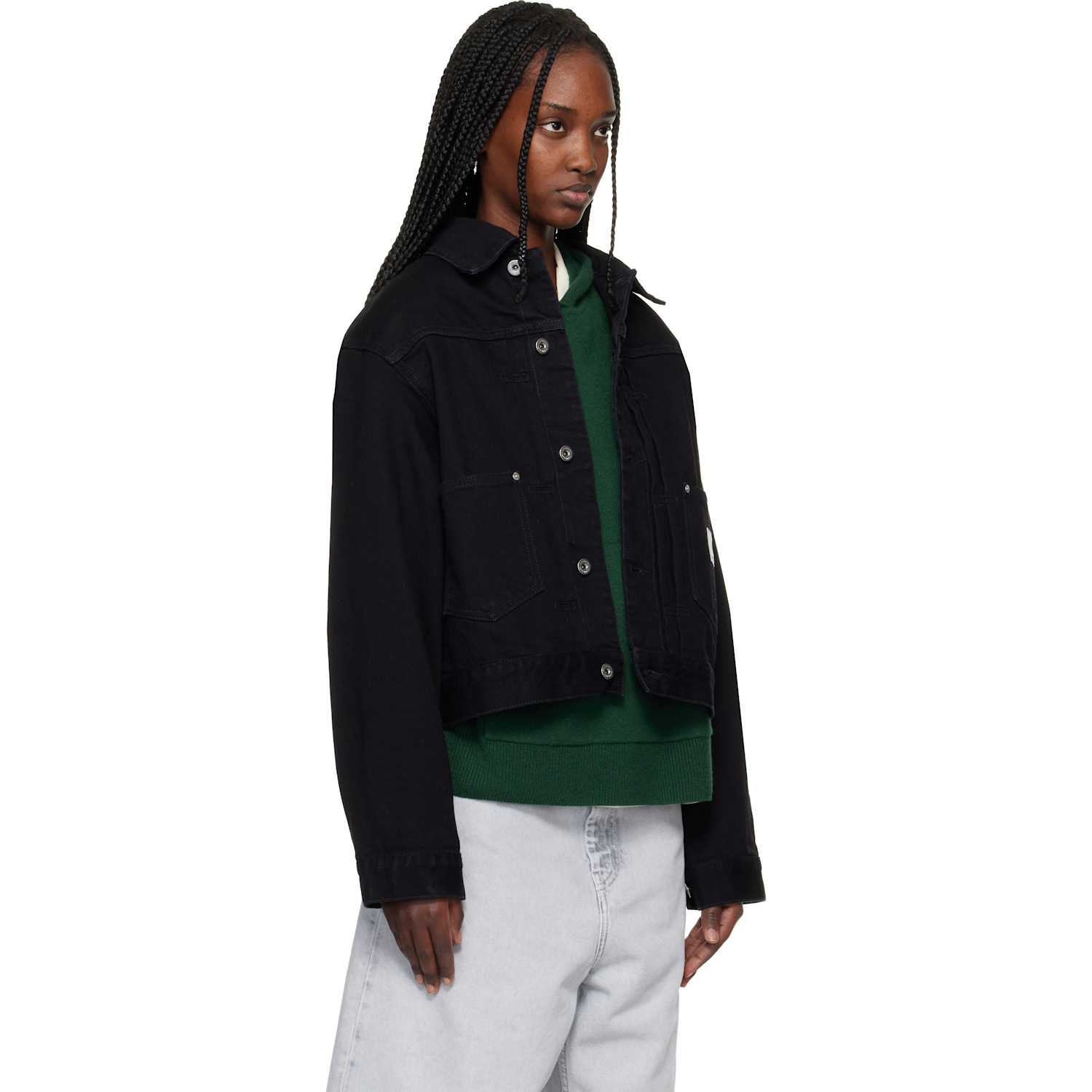  Carhartt Work In Progress Black Belmar Denim Jacket 