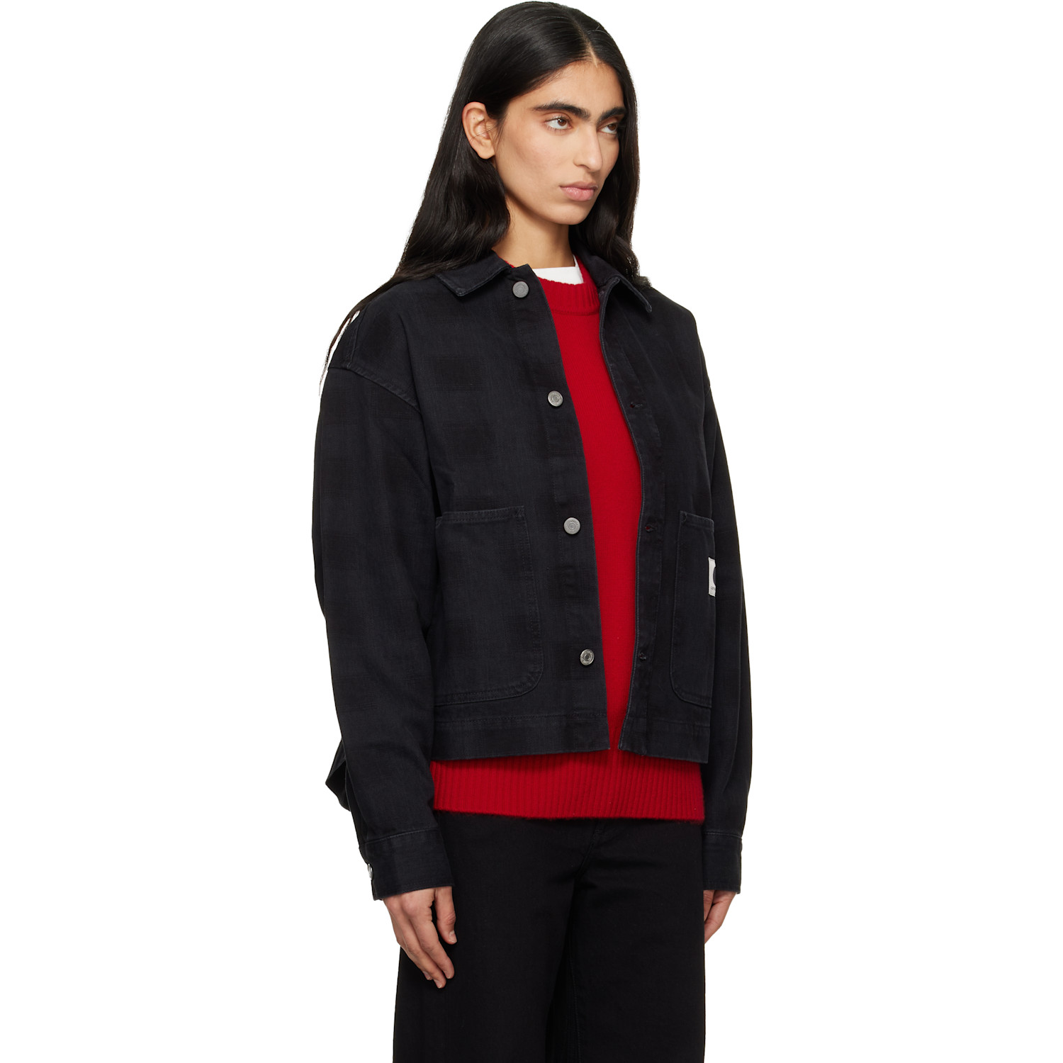  Carhartt Work In Progress Black Everson Denim Shirt Jacket 