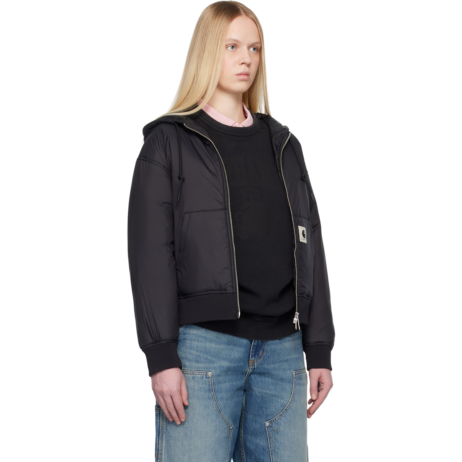  Carhartt Work In Progress Black Hooded Gadd Jacket 