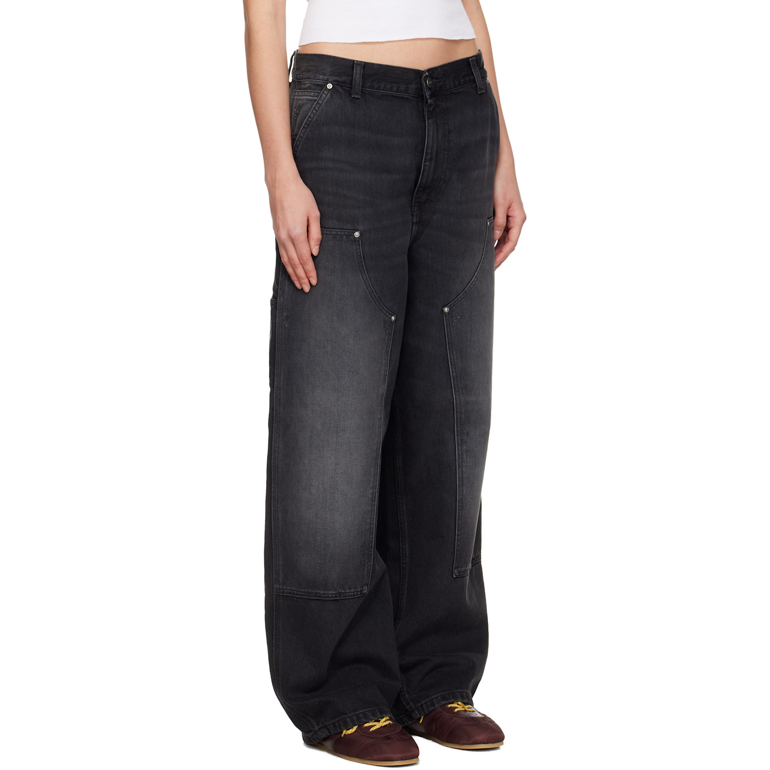  Carhartt Work In Progress Black Brandon Double Knee Jeans 