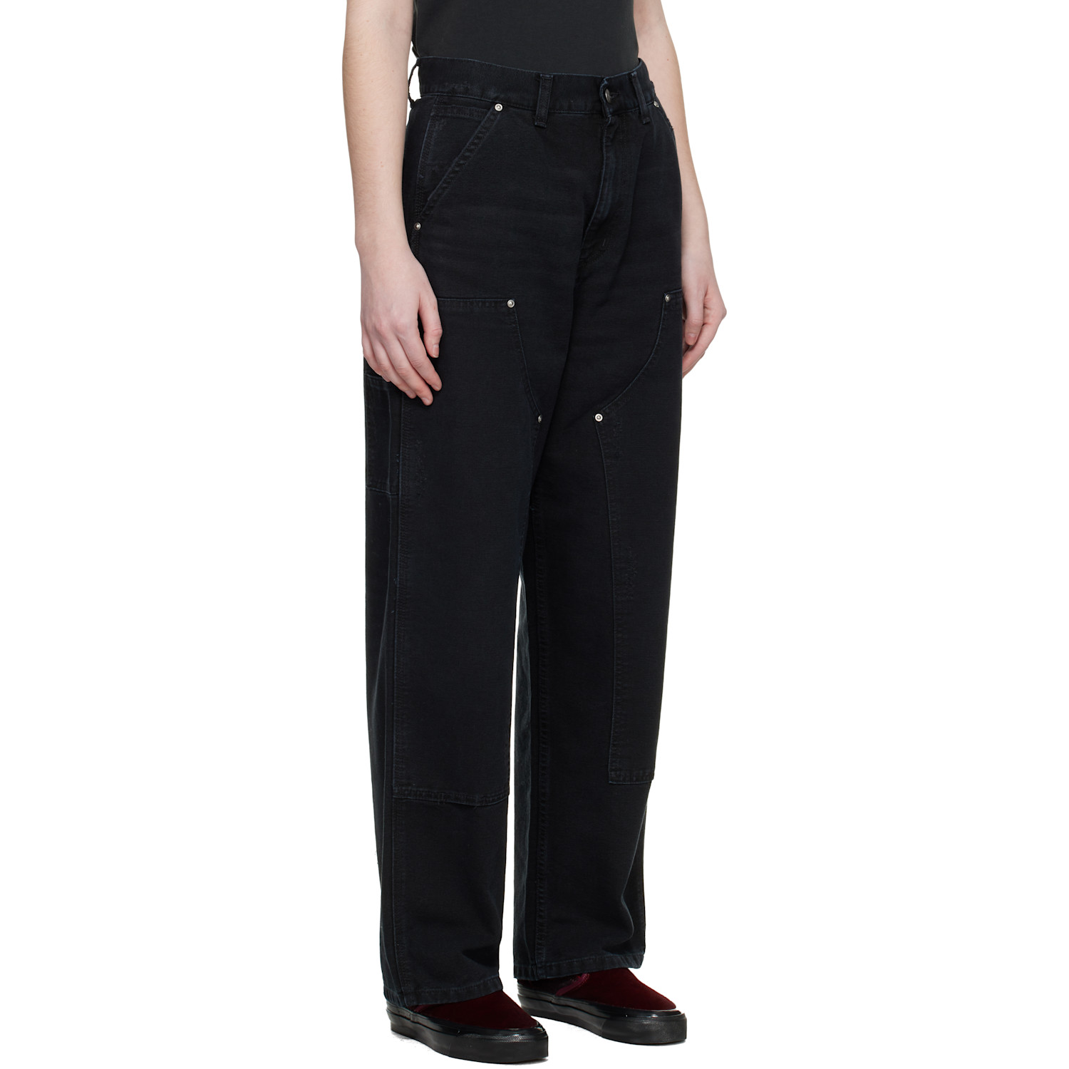  Carhartt Work In Progress Black Brandon Double Knee Trousers 
