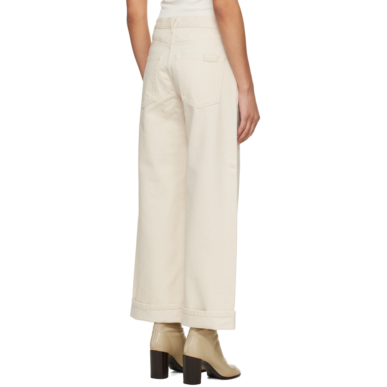  Moncler Off-white Cropped Jeans 