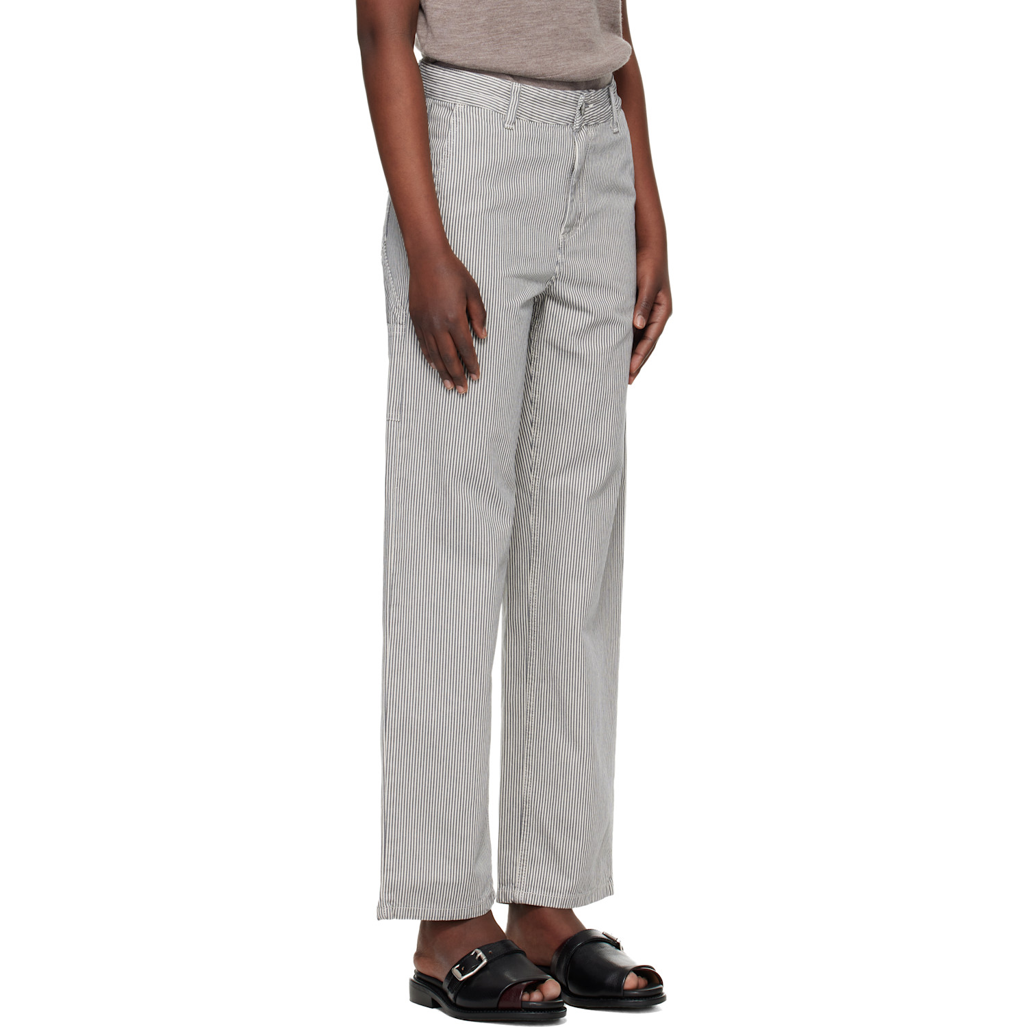  Carhartt Work In Progress Gray Mercer Stripe Jeans 
