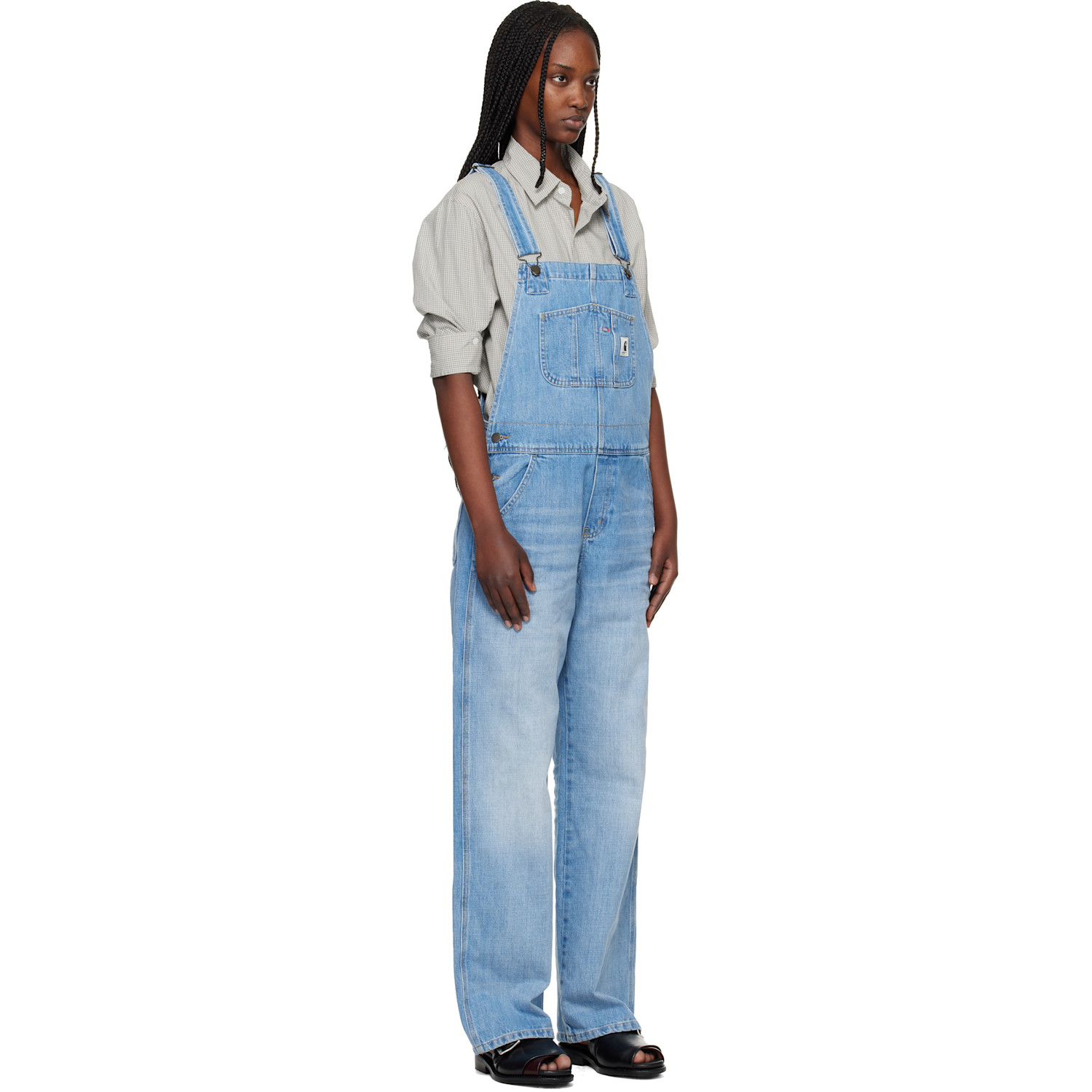  Carhartt Work In Progress Blue Bib Straight Denim Overalls 