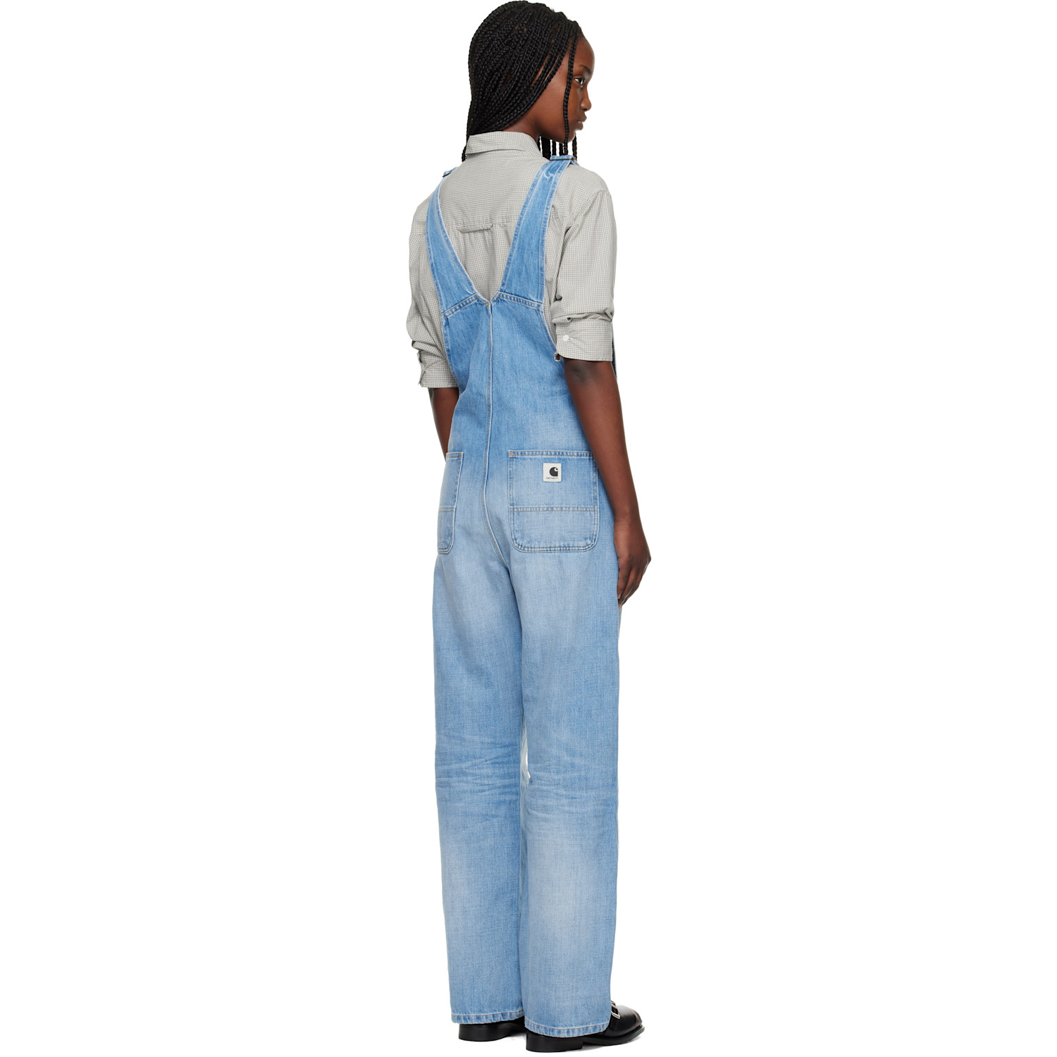  Carhartt Work In Progress Blue Bib Straight Denim Overalls 