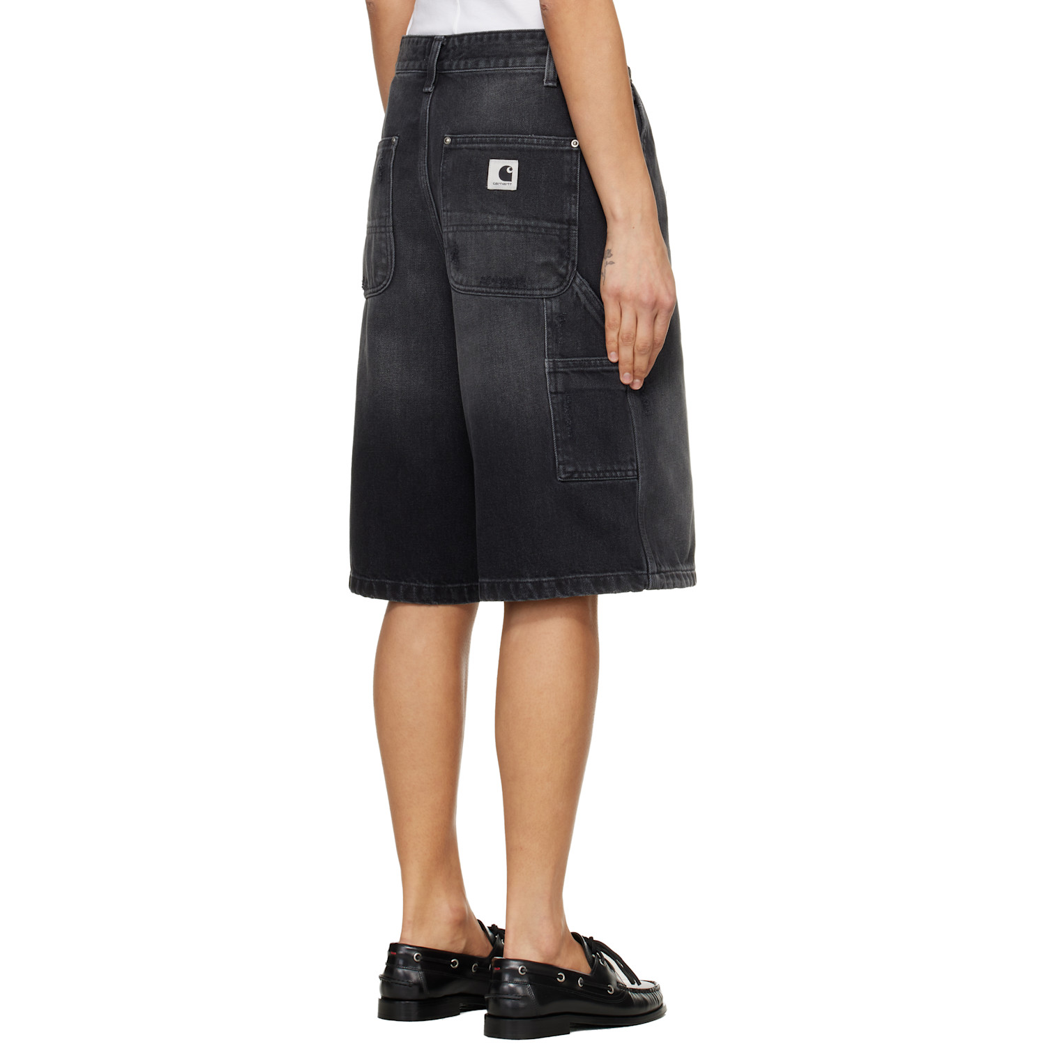  Carhartt Work In Progress Black Nixon Double Knee Denim Shorts 