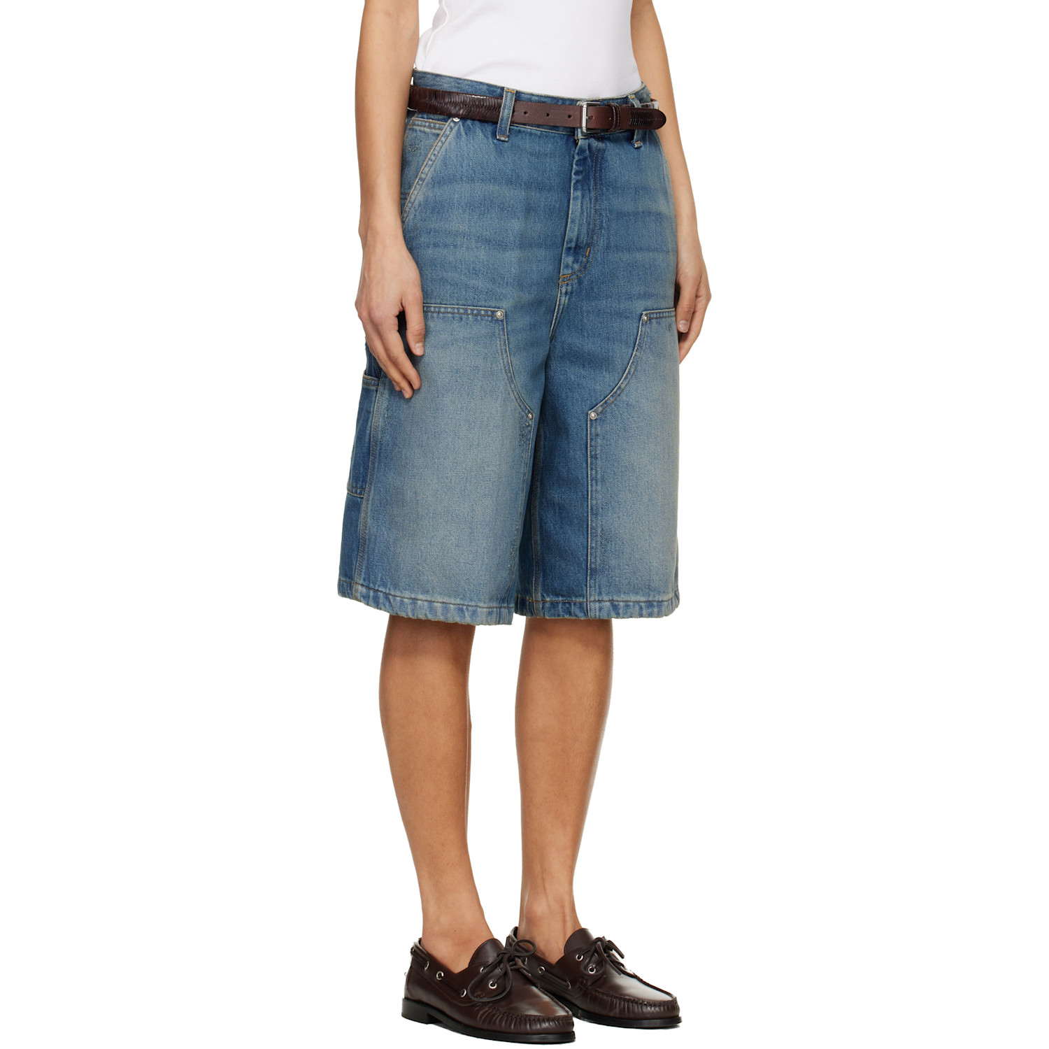 Carhartt Work In Progress Blue Nixon Double Knee Denim Shorts 
