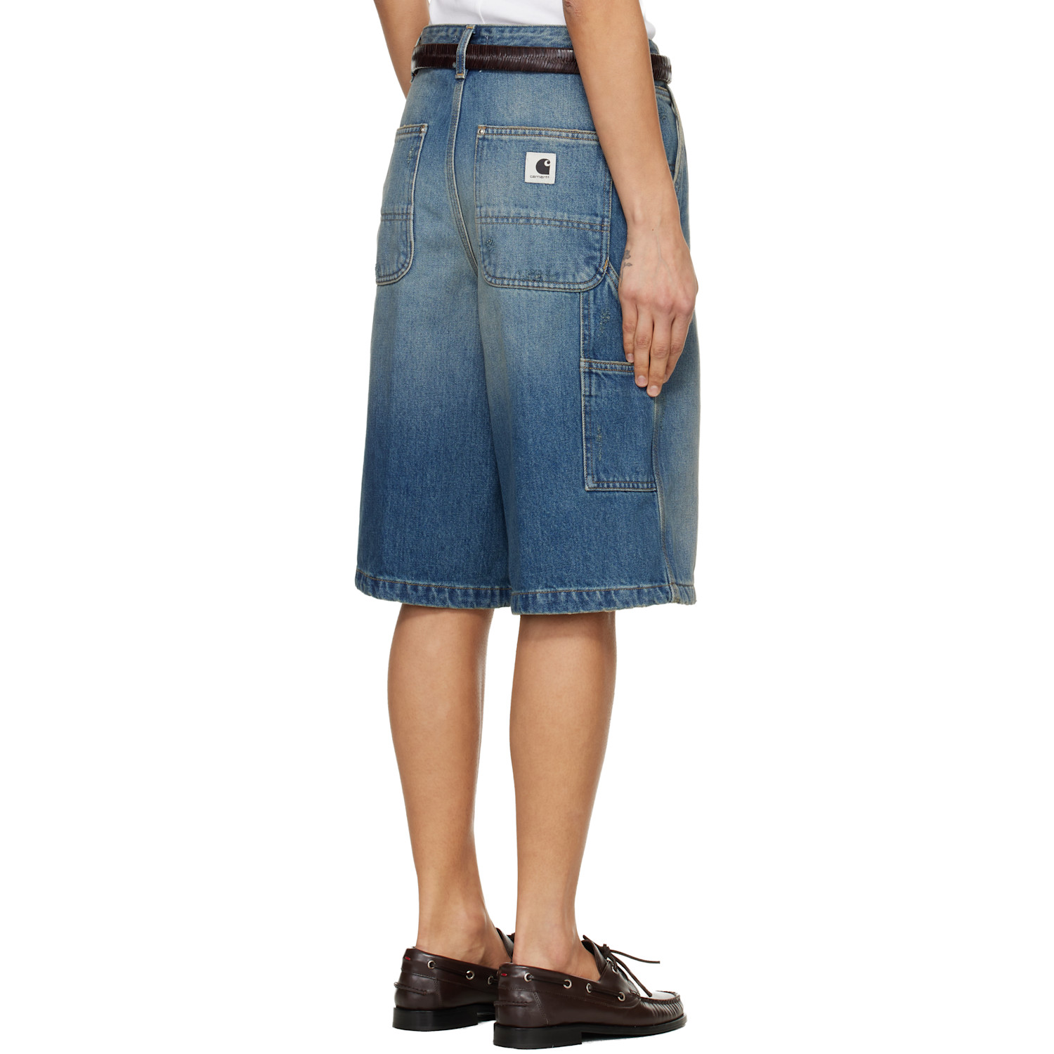  Carhartt Work In Progress Blue Nixon Double Knee Denim Shorts 