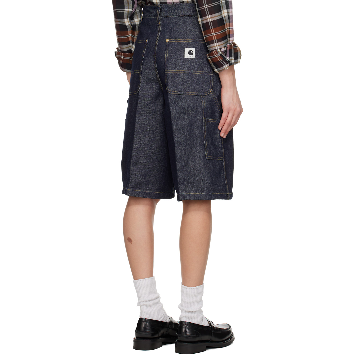 Carhartt Work In Progress Blue Nixon Double Knee Denim Shorts 