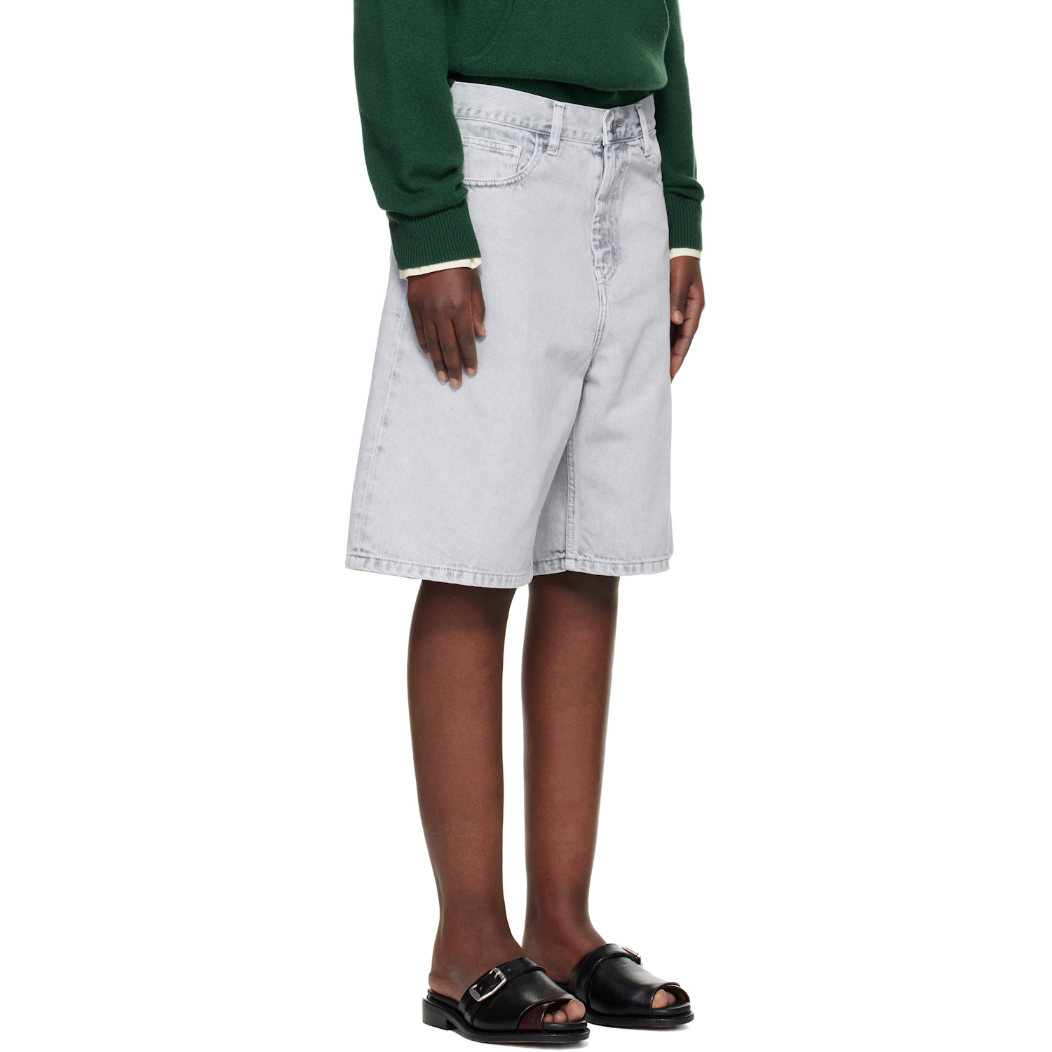  Carhartt Work In Progress Gray Brandon Denim Shorts 