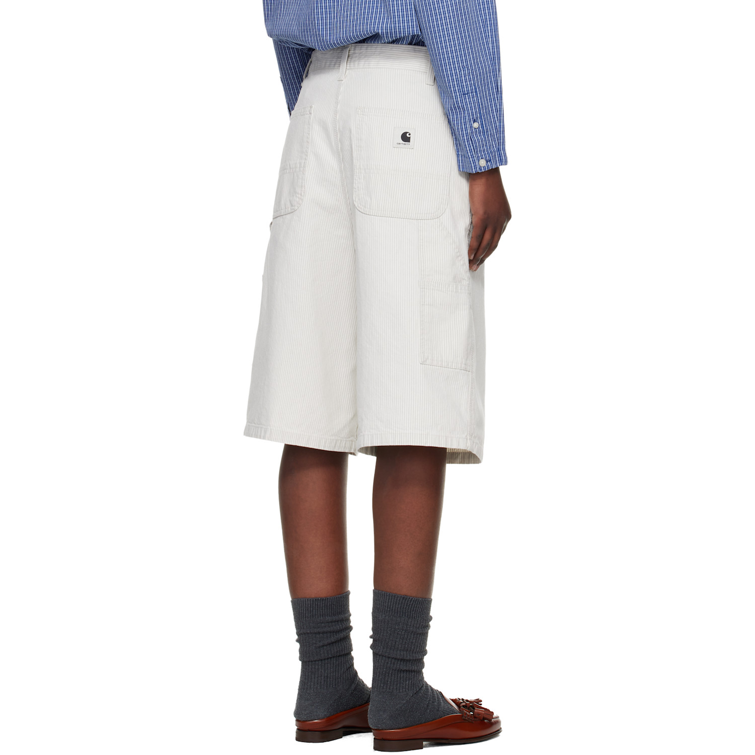  Carhartt Work In Progress Off-white Mercer Stripe Denim Shorts 