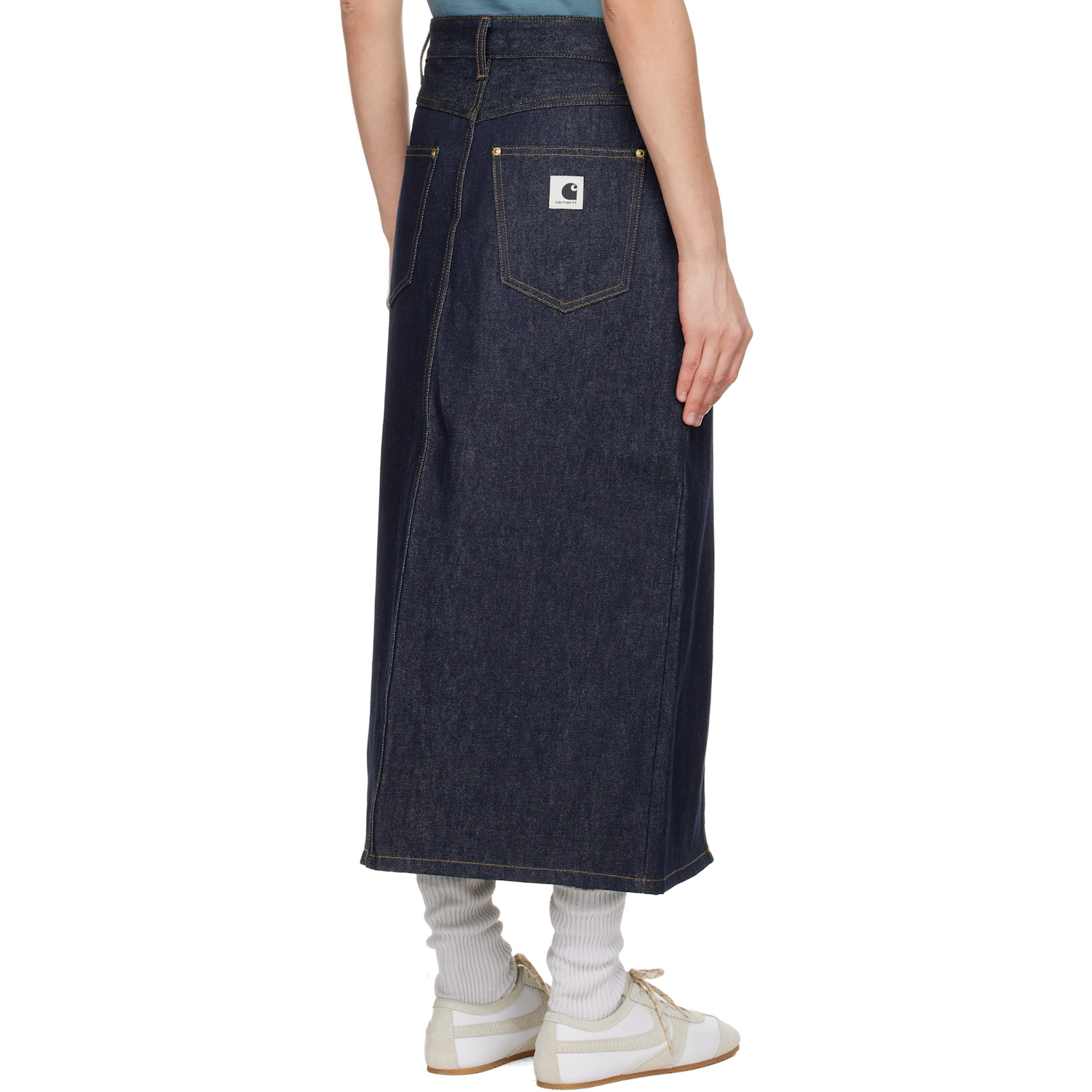  Carhartt Work In Progress Blue Brandon Denim Midi Skirt 