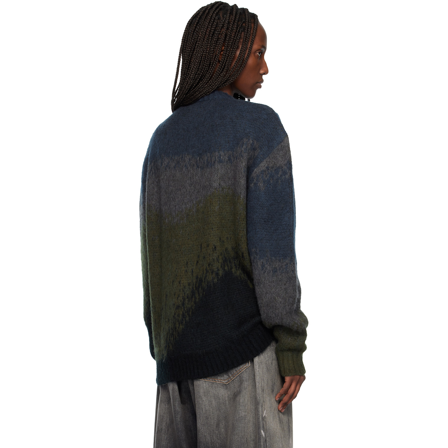  Carhartt Work In Progress Navy & Green Tinley Sweater 
