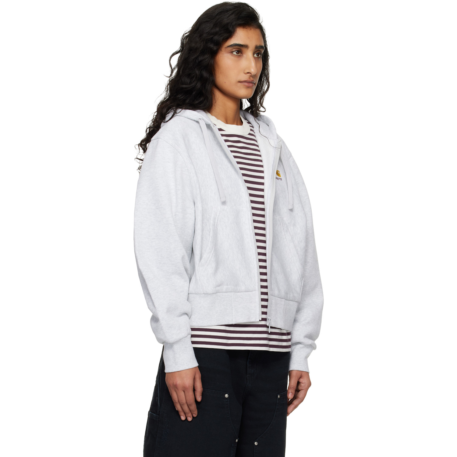  Carhartt Work In Progress Gray American Script Hoodie 