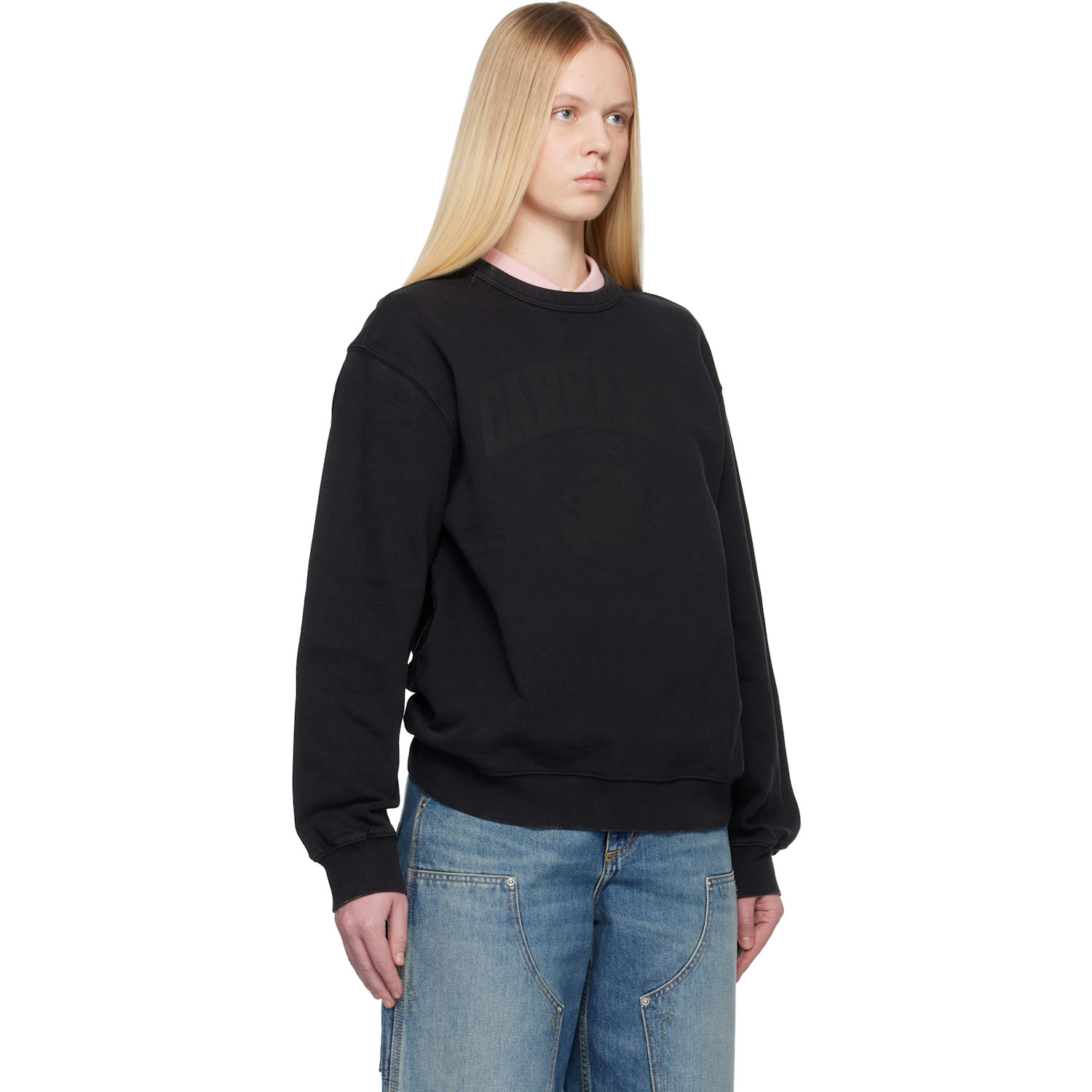  Carhartt Work In Progress Black Faded Pond Corps Sweatshirt 