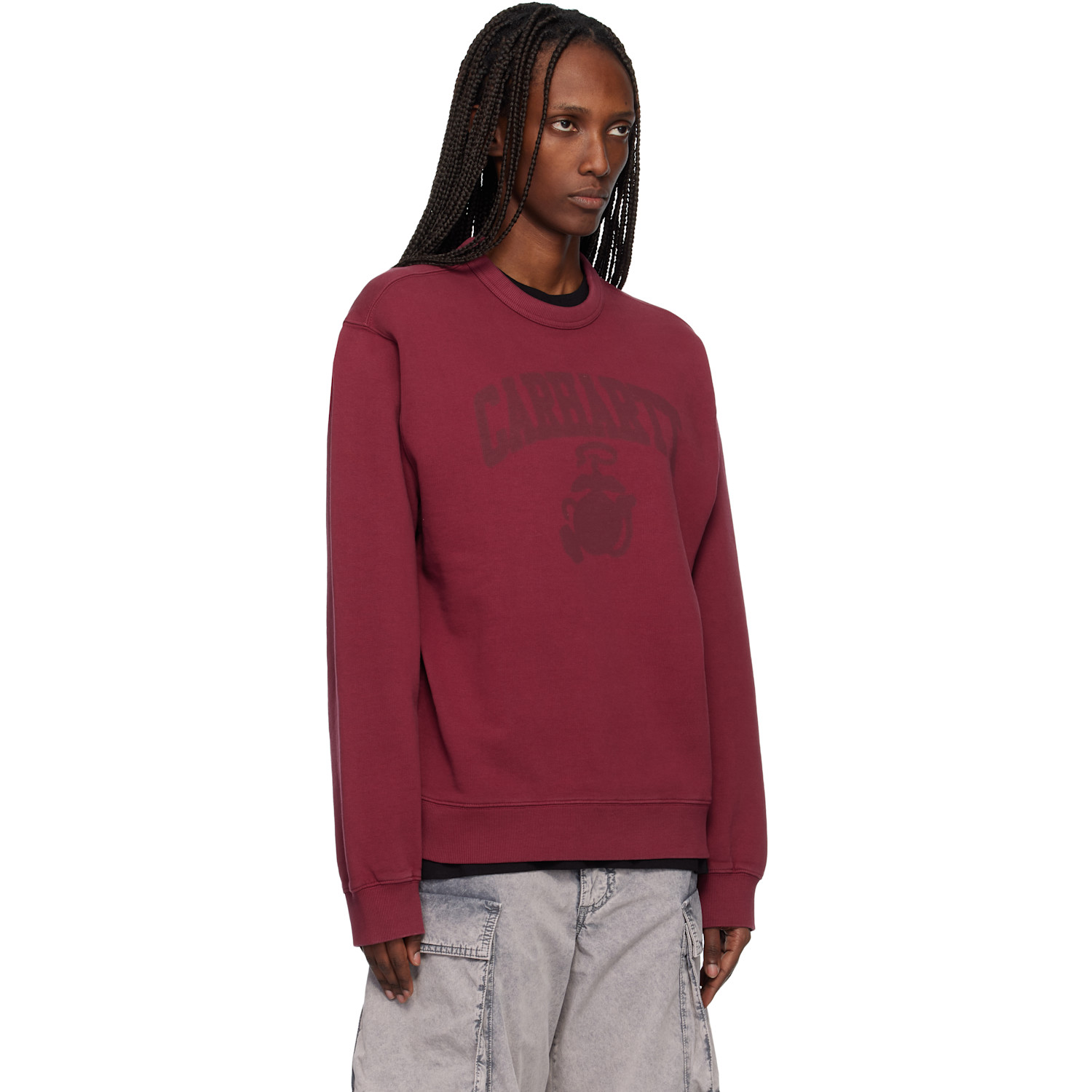  Carhartt Work In Progress Red Faded Pond Corps Sweatshirt 