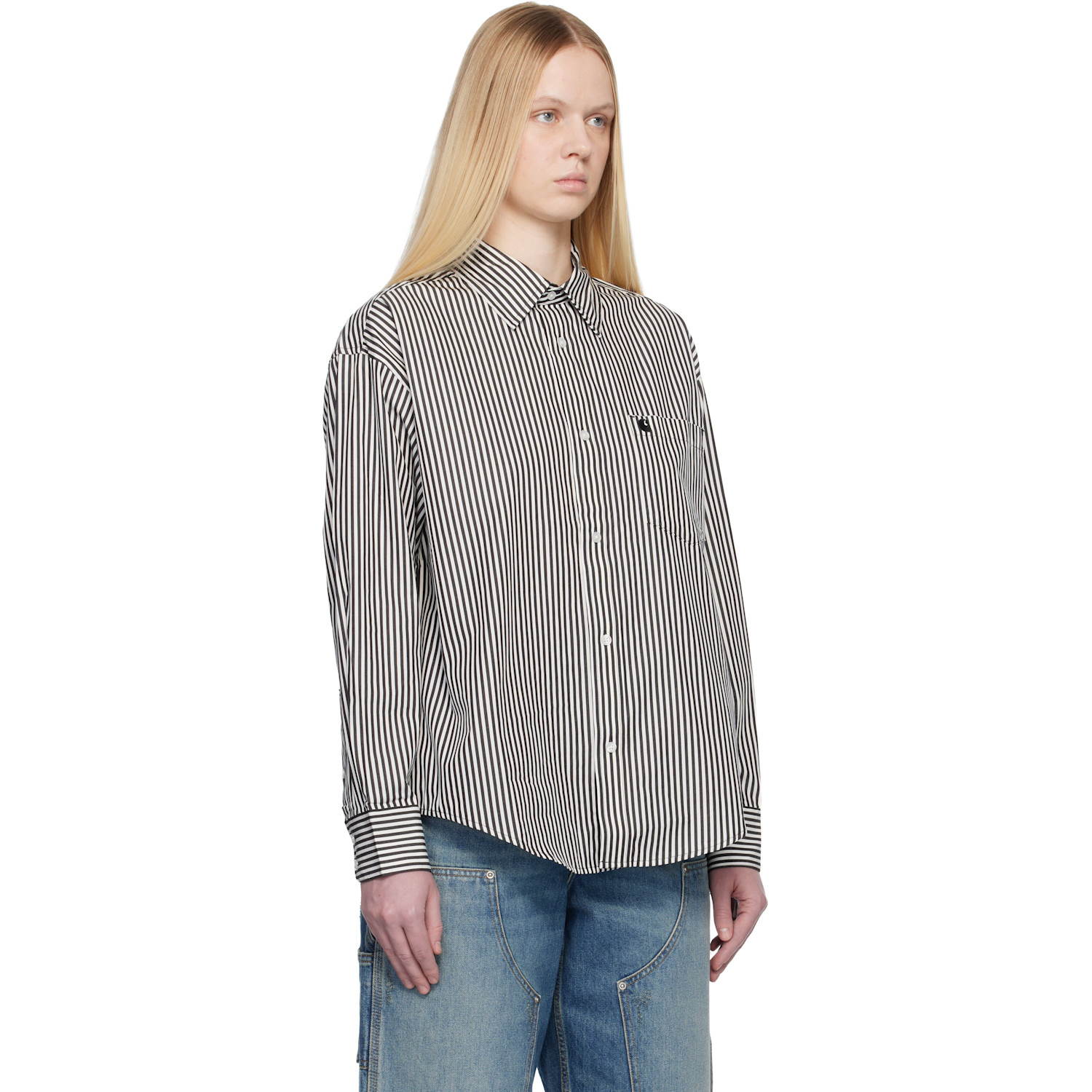  Carhartt Work In Progress Black & White Daldry Shirt 