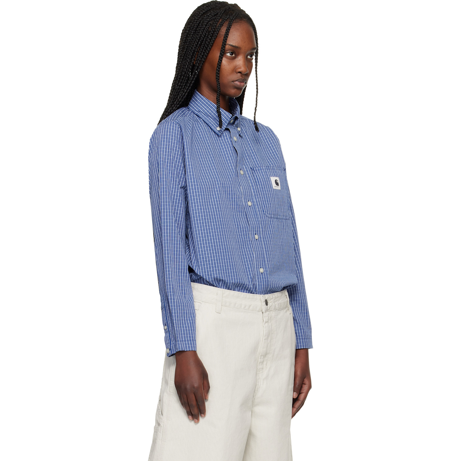  Carhartt Work In Progress Navy L/s Groff Shirt 