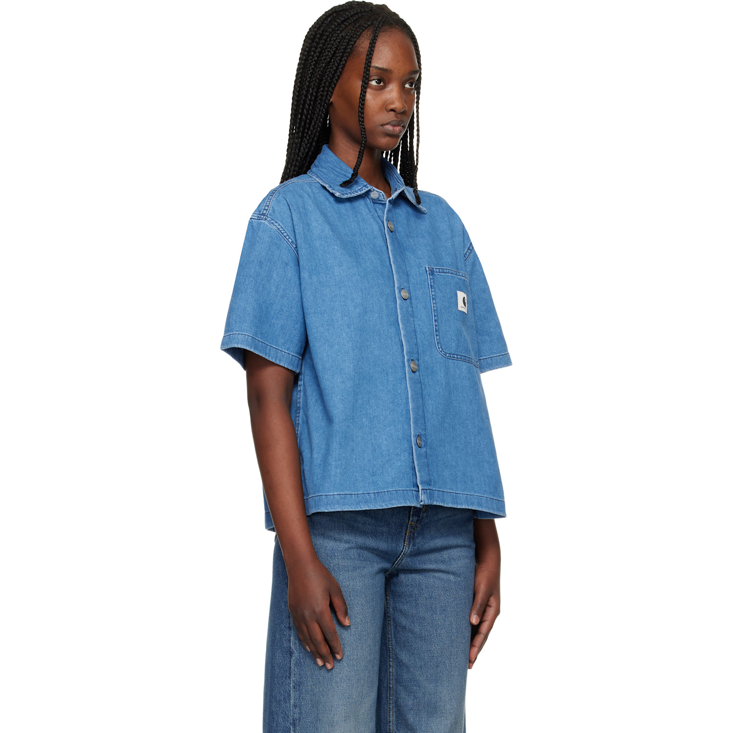  Carhartt Work In Progress Blue Lovilia Denim Shirt 