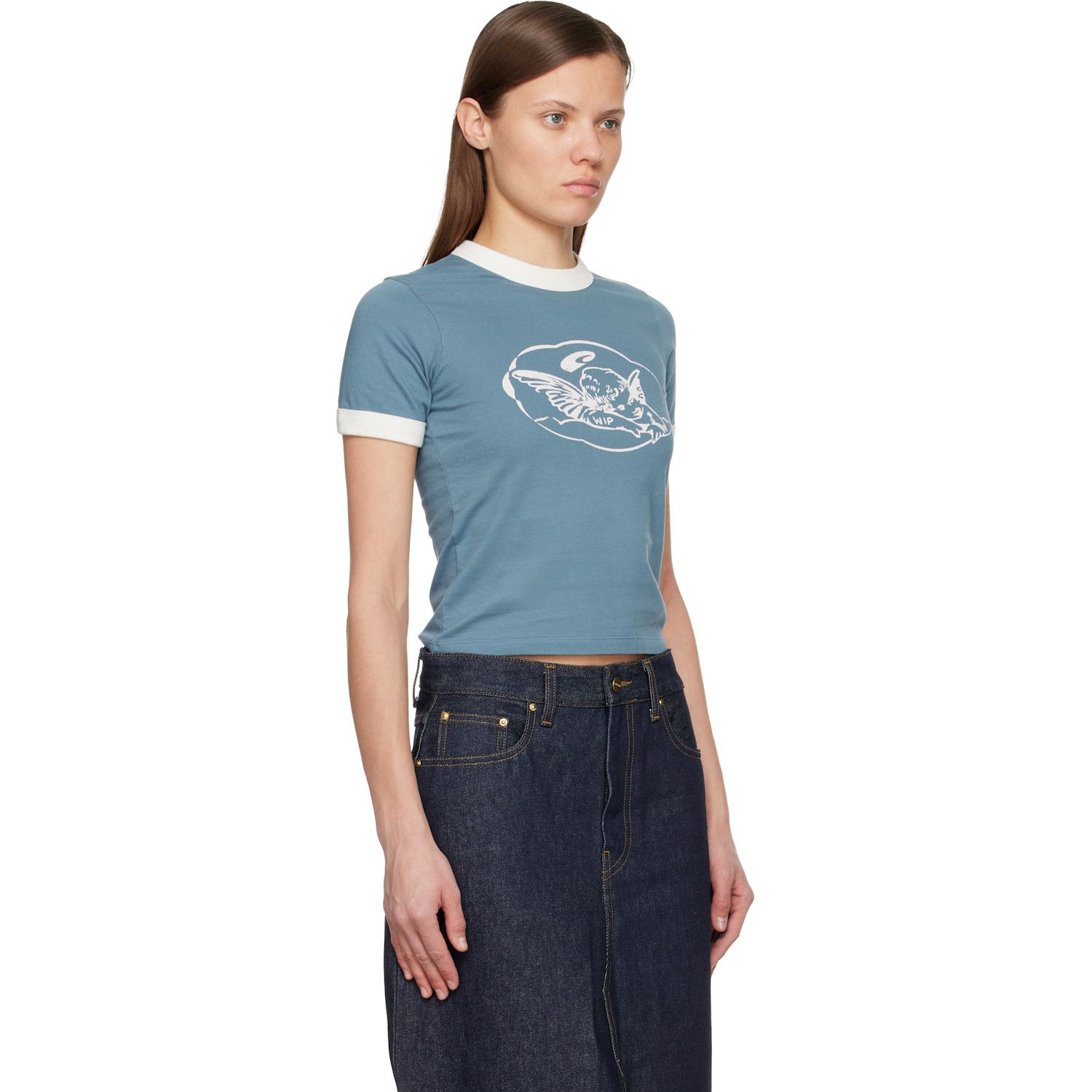  Carhartt Work In Progress Blue Reminiscing Ringer T-shirt 