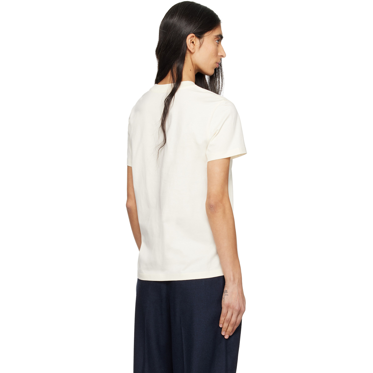  Moncler Off-white Embroidered Tonal Logo Cotton T-shirt 