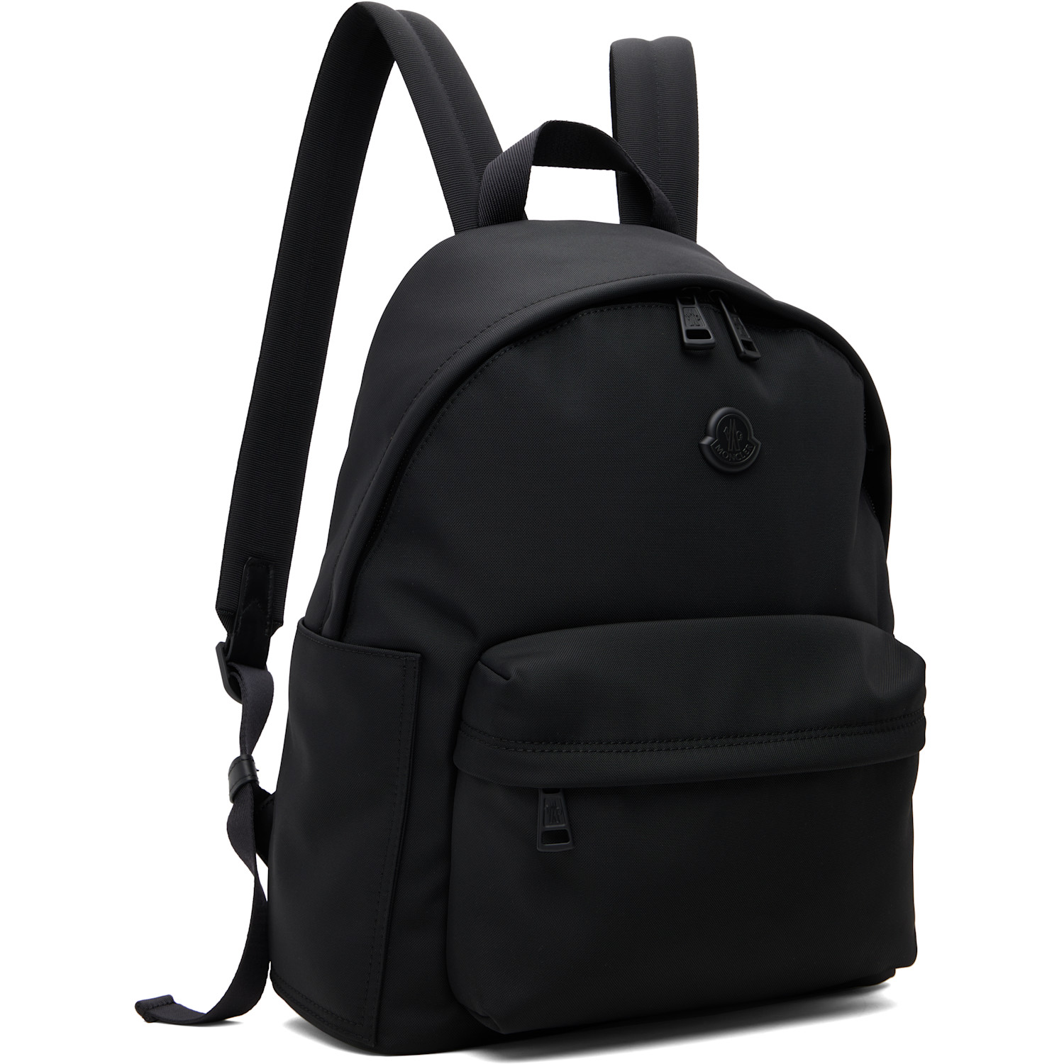  Moncler Black New Pierrick Metal Logo Backpack 