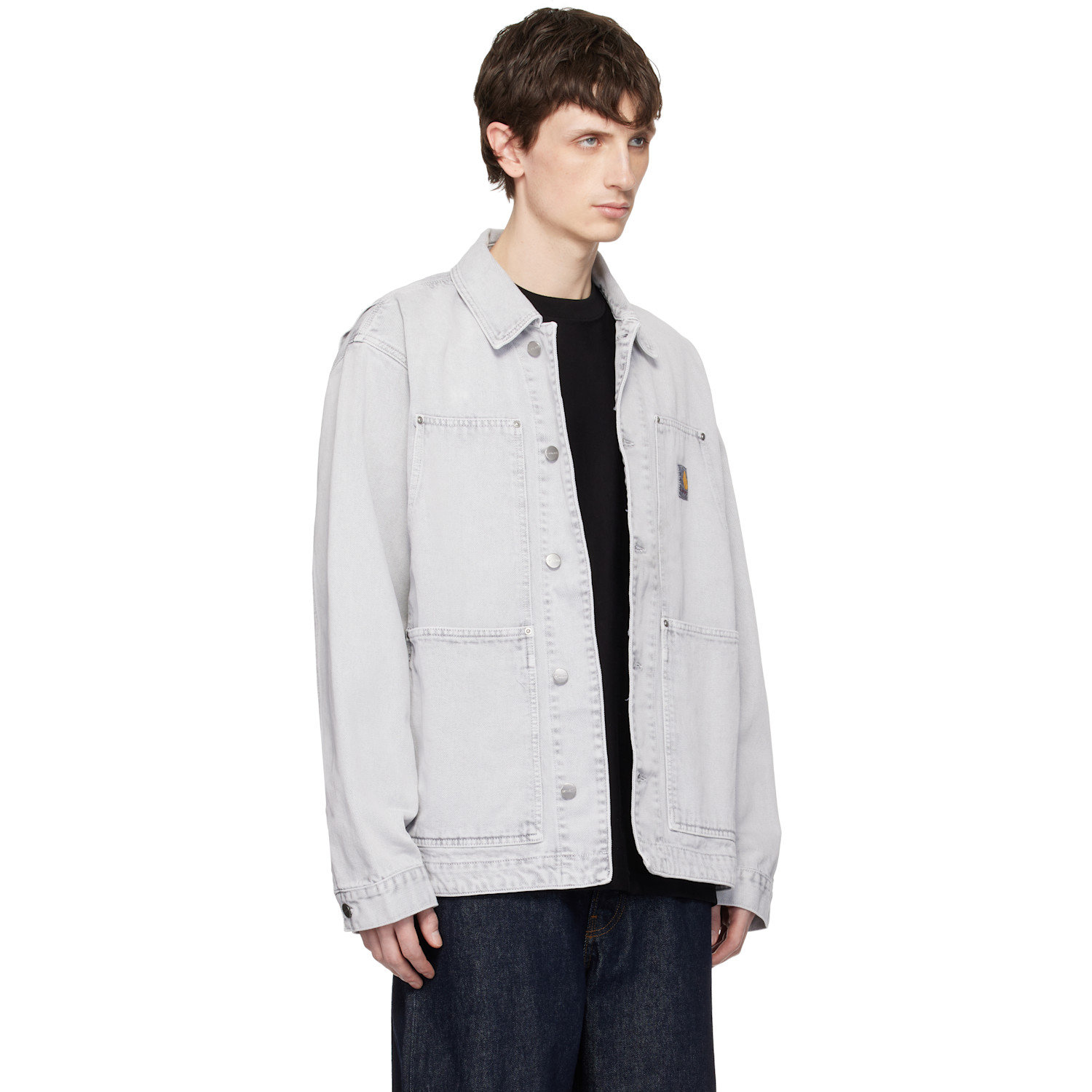  Carhartt Work In Progress Gray Og Double Front Denim Jacket 