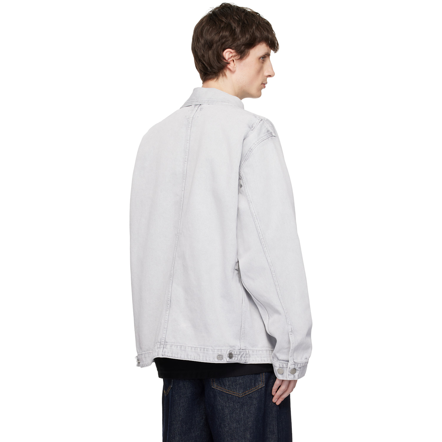  Carhartt Work In Progress Gray Og Double Front Denim Jacket 