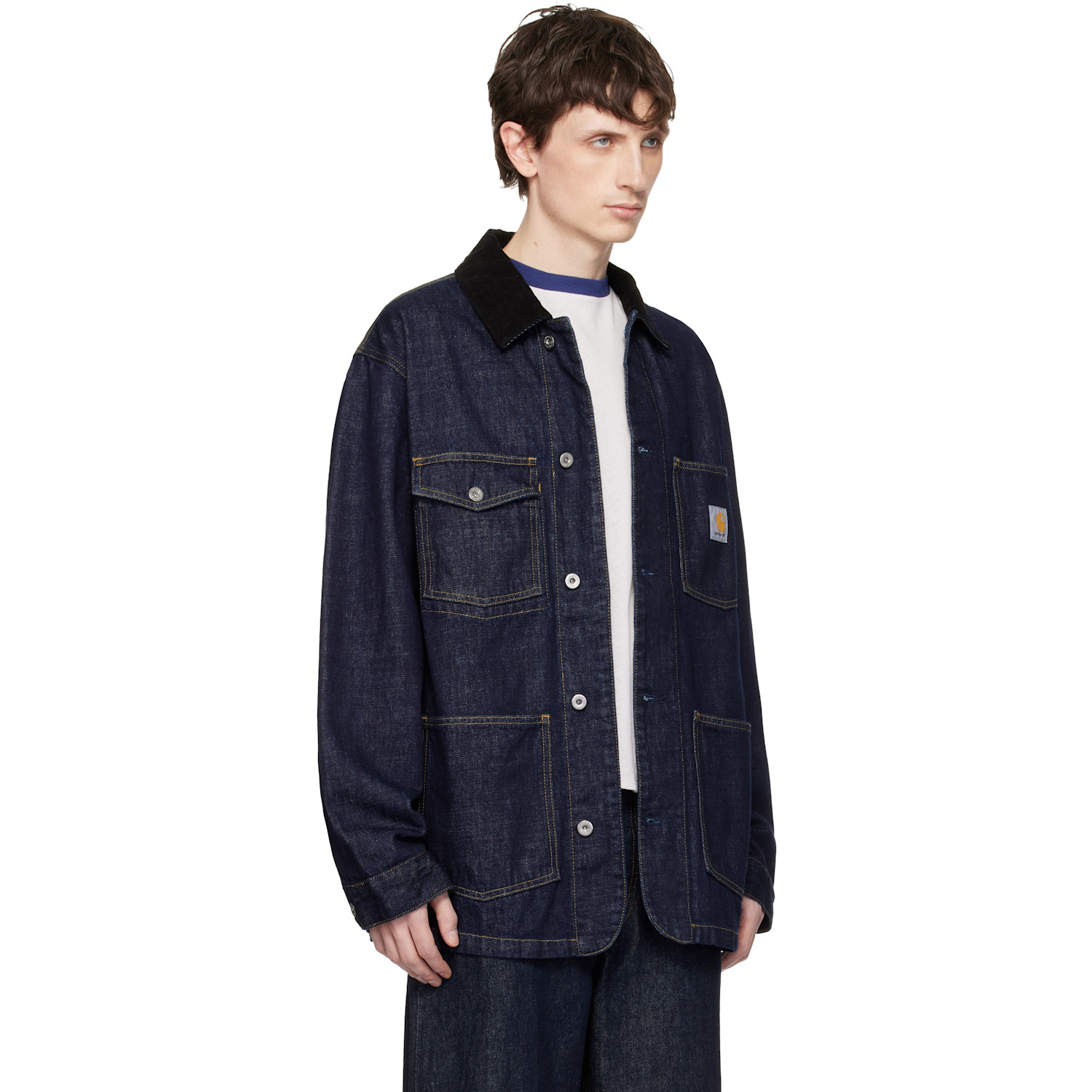  Carhartt Work In Progress Blue Warren Denim Chore Coat 