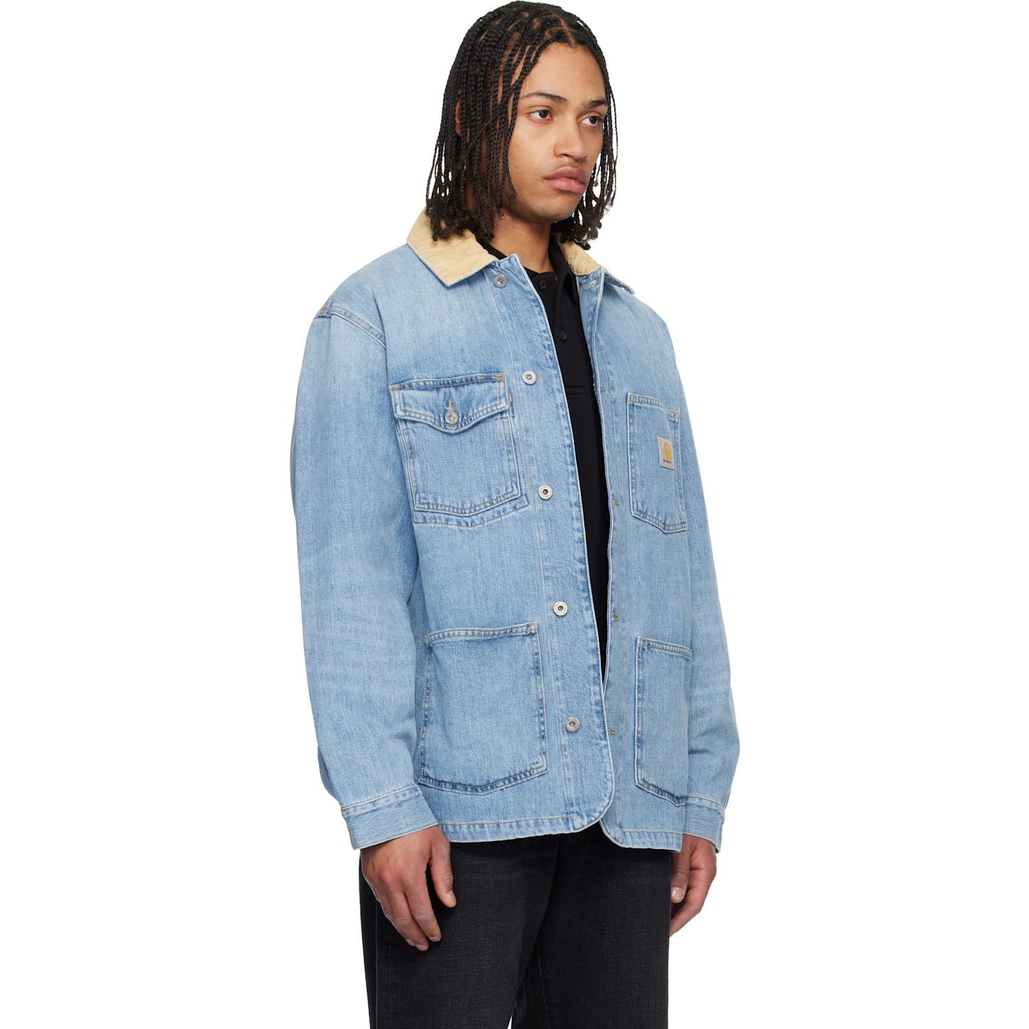  Carhartt Work In Progress Blue Warren Denim Chore Coat 