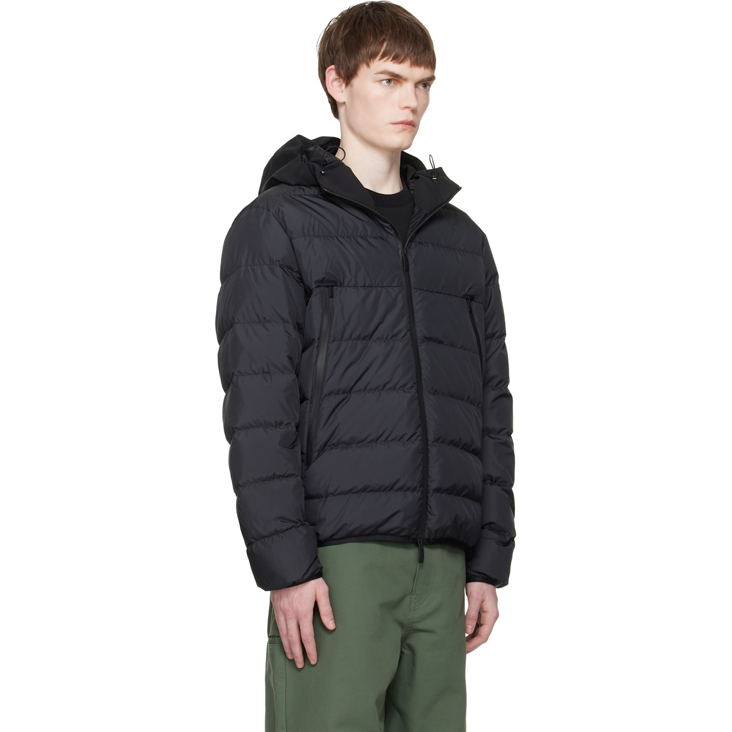  Moncler Black Vega Hooded Short Down Jacket 